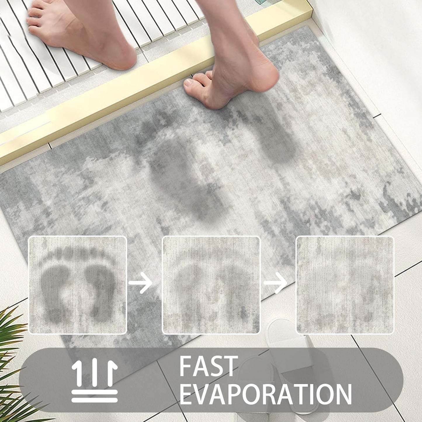 Ultra Thin Door Mat Indoor Entrance, 1/10 in Thin Door Mats for Inside Entry, Non-Slip Rubber Backing Washable Doormat, Fade Resistant, Absorbent, Low Profile Dirt Trapper, 35"X24",Distressed