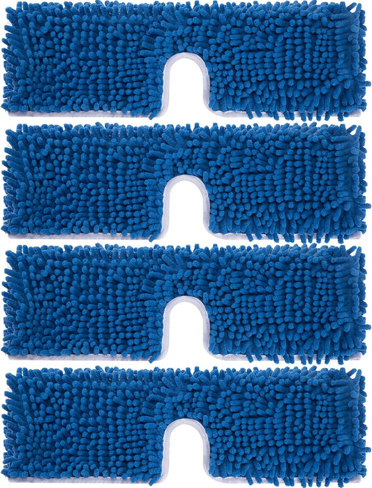 4 Pack Chenille Mop Heads Replacements Compatible with Oceda Dual-Action Microfiber Flip Mop System, Mop Replace Heads for Dry Wet Use, Washable Double Sided Flat Sponge(18 * 6 in)