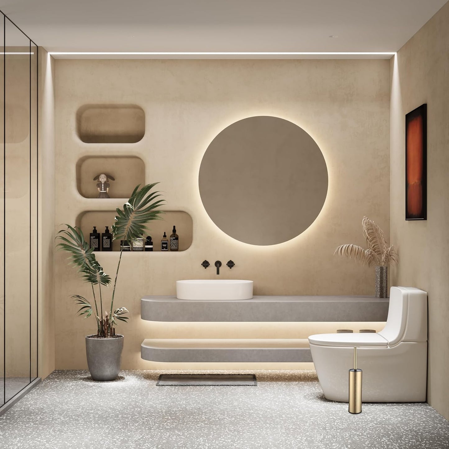 Toilet Brush and Holder Set Premium Material Toilet Bowl Cleaner Free Standing Toilet Bowl Brush and Holder Gold