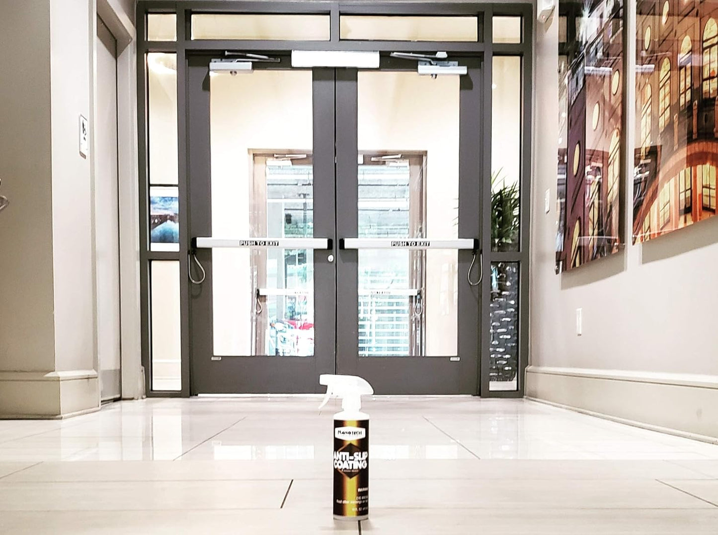 Nanotech Surface Solutions Anti-Slip Coating - Increases Friction Coefficient- Reduces Slip & Fall Accidents Due to Wet Floors - for Polished Granite, Porcelain & Ceramic Tile (2 Oz.)