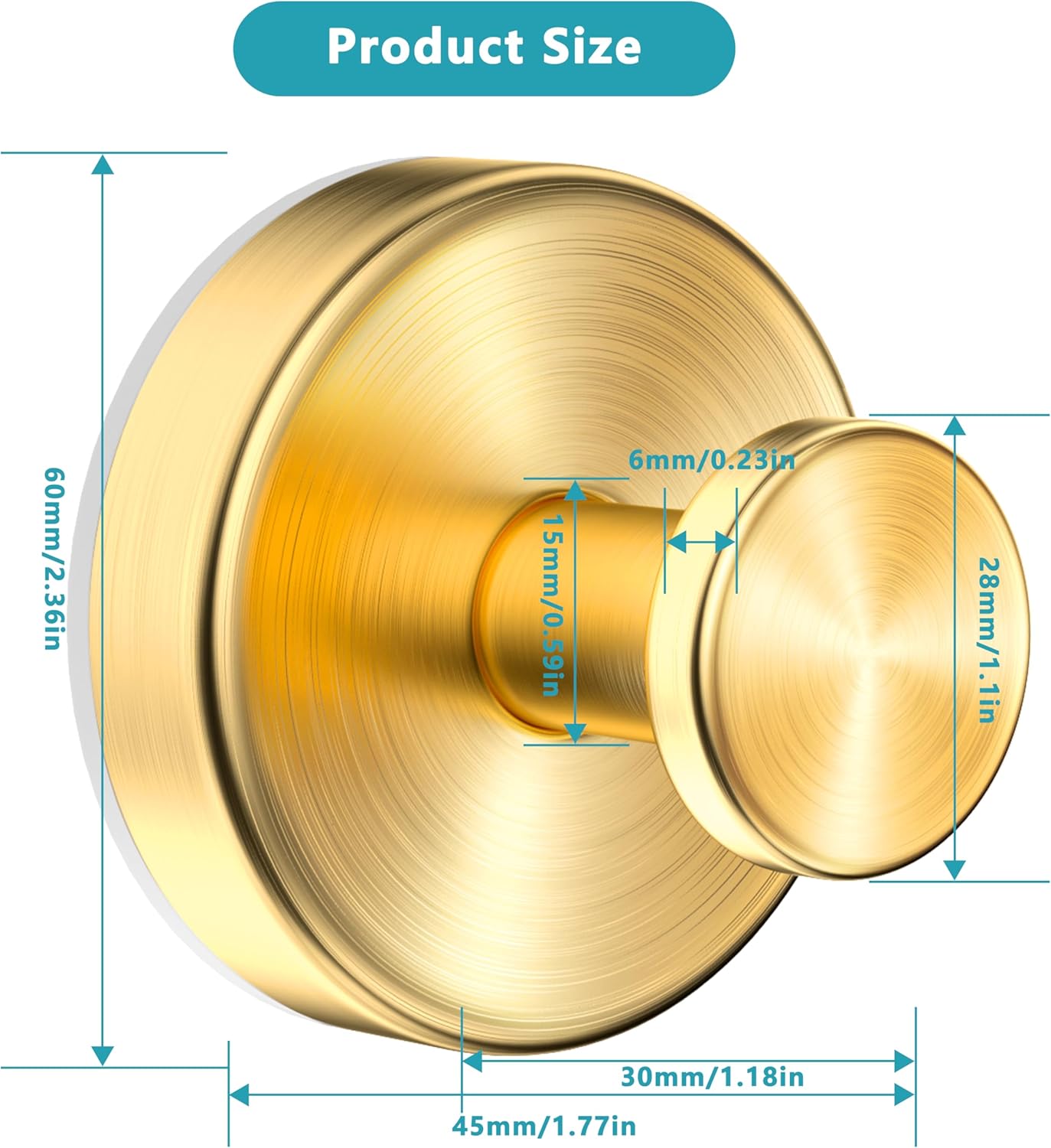 Suction Cup Hooks for Shower,Wreath Hanger for Front Door,Removable No Drill Waterproof Towel Loofah Hook,Upgraded 15 lbs Strong Suction Metal Hooks for Bathroom,Wall,Garland Glass Door-Gold 4 Pcs