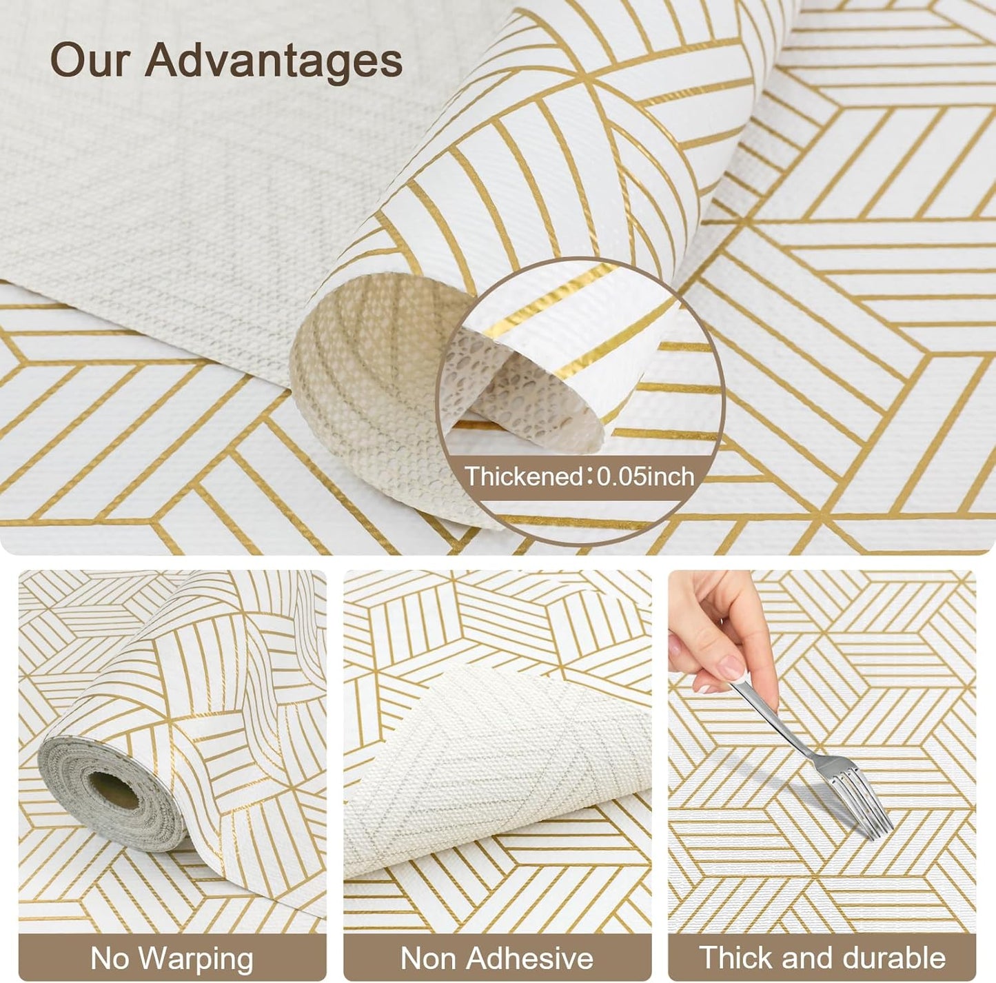 OcePor Non-Adhesive Drawer and Shelf Liner 12IN x 20FT，Non Slip Cabinet and Cupboard Liner, Kitchen Cabinet Liners for Shelves, Waterproof Drawer Shelf Liners for Cabinets/Bathroom Cupboard