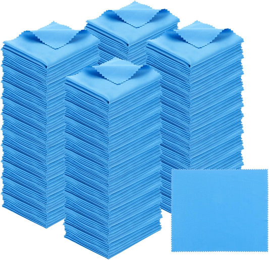 PATIKIL Eyeglass Microfiber Cleaning Cloth 7"x6", 200 Pack Glasses Cleaning Cloth Soft Wipe Screen Cloth for Camera Lens Eyeglasses Screens in Individual Vinyl Pouch, Blue