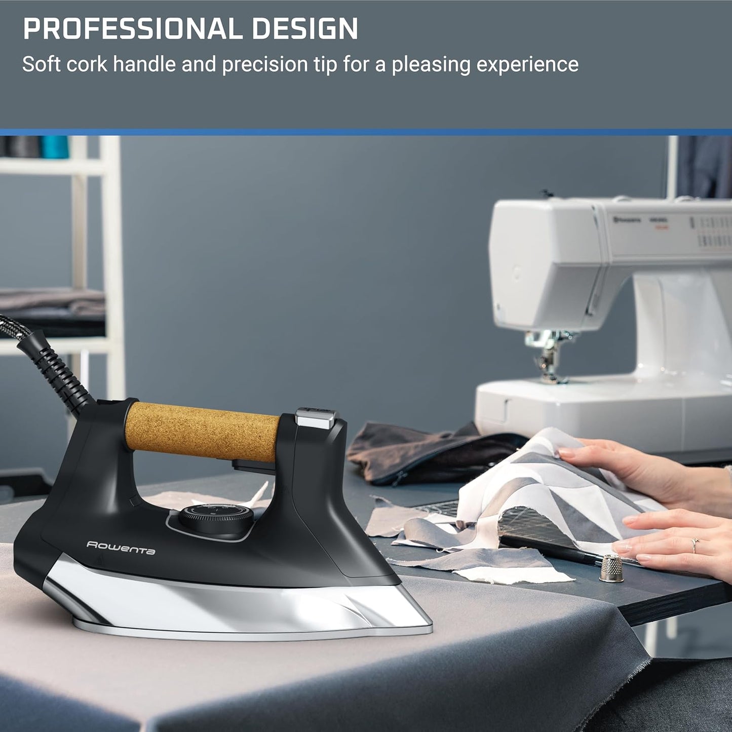 Rowenta, Iron, Ultimate Steam Pro Stainless Steel Soleplate Professional Steam Station for Clothes, 1800 Watts, 1.3L Removable Tank, Boiler Technology, Fast Heat Up, Black Clothes Iron, DG8668