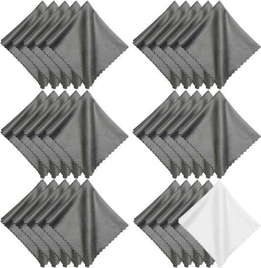 Microfiber Cleaning Cloths (30 Pack), 6x7 Inch – Soft Lens & Glasses Cleaning Cloth for Eyeglasses, Camera Lenses, Screens, and All Delicate Surfaces