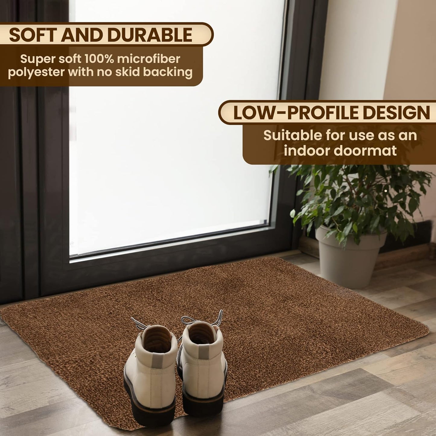 Premium Microfiber Indoor Door Mat – 36"x60" Washable Entry Mat, Non-Slip, Waterproof Backing, Super Absorbent, Low Profile Entryway Doormat for Indoor Entrance