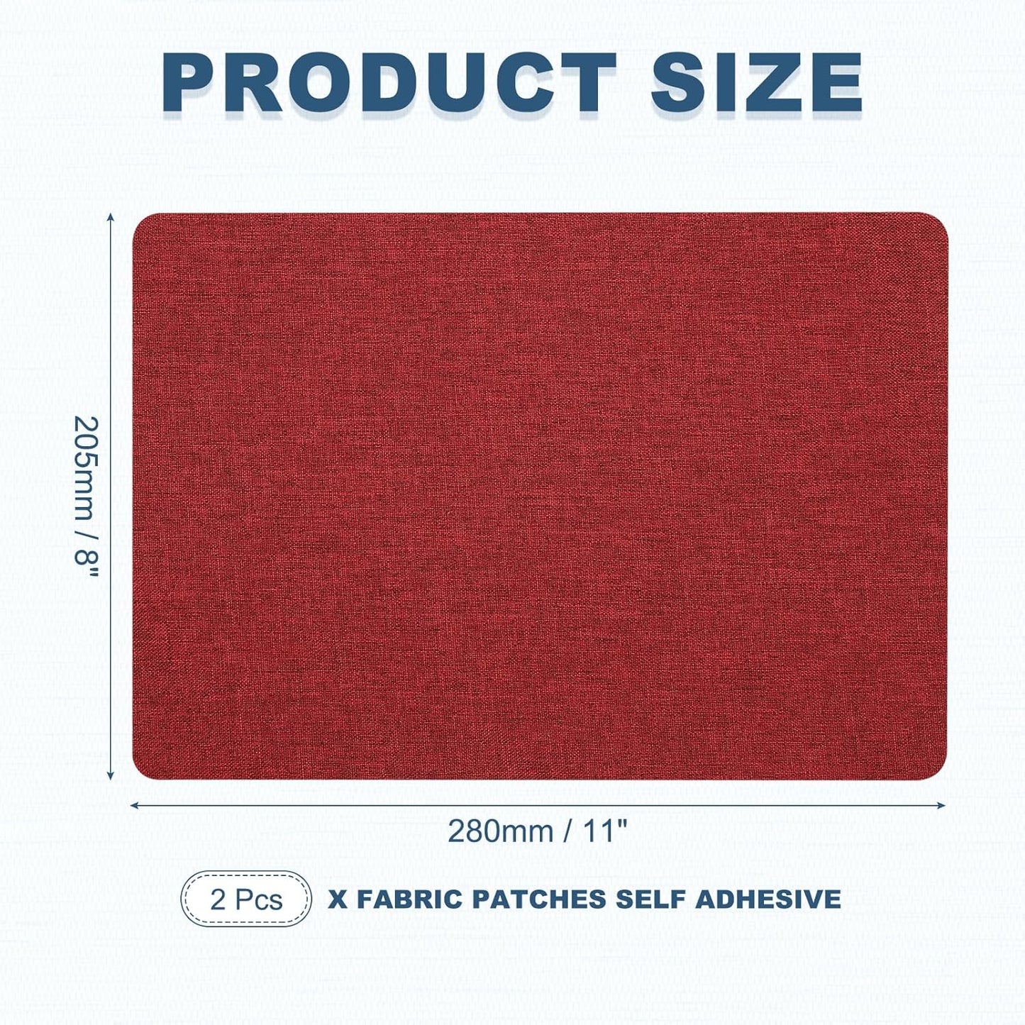PATIKIL 8x11 Inch Linen Repair Patches, 2Pcs Self-Adhesive Fabric Patch for Sofas Tote Bags Furniture Car Seats Clothes Tents, Red
