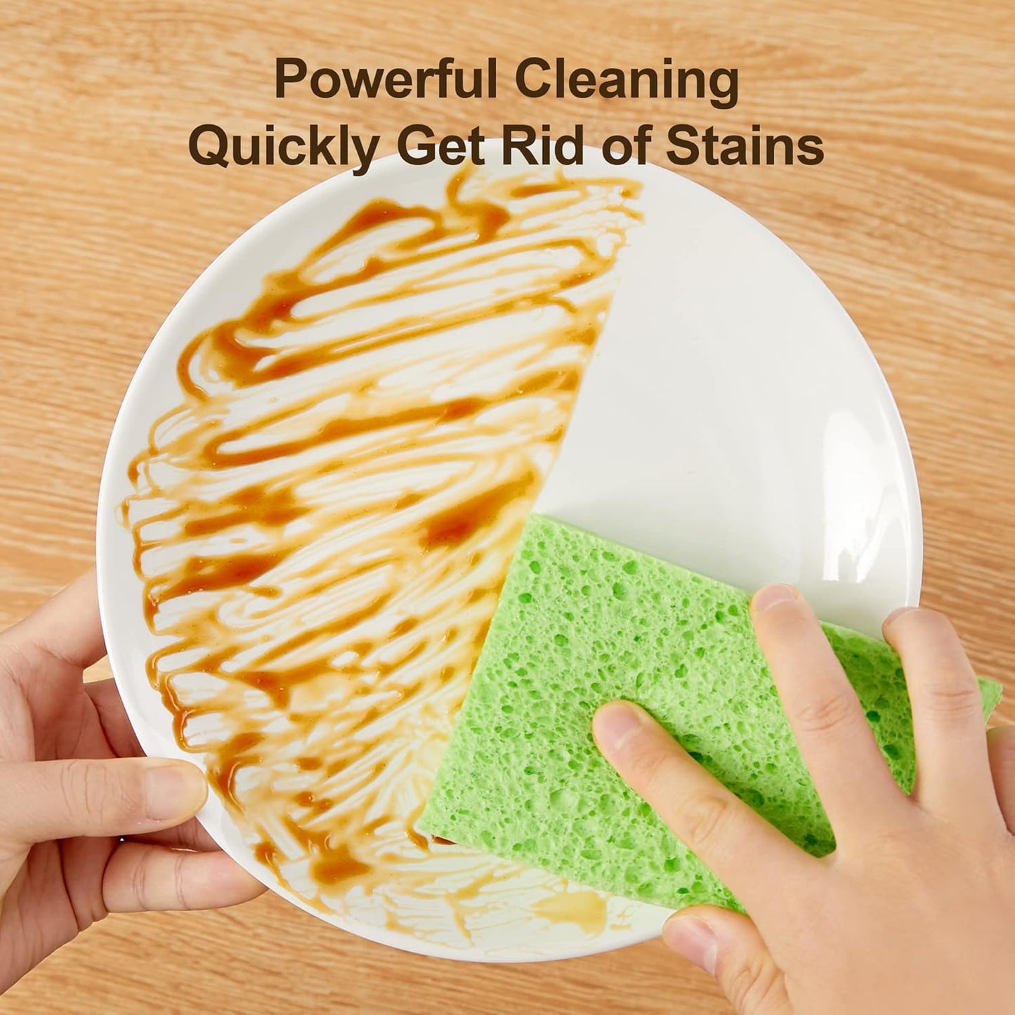 JOYMOOP Dish Sponge Scrubber, Cellulose Sponges Kitchen for Non-Scratch Washing Dishes, Household Cleaning Scrub Natural Sponge, Pack of 12 Colorful Sponges