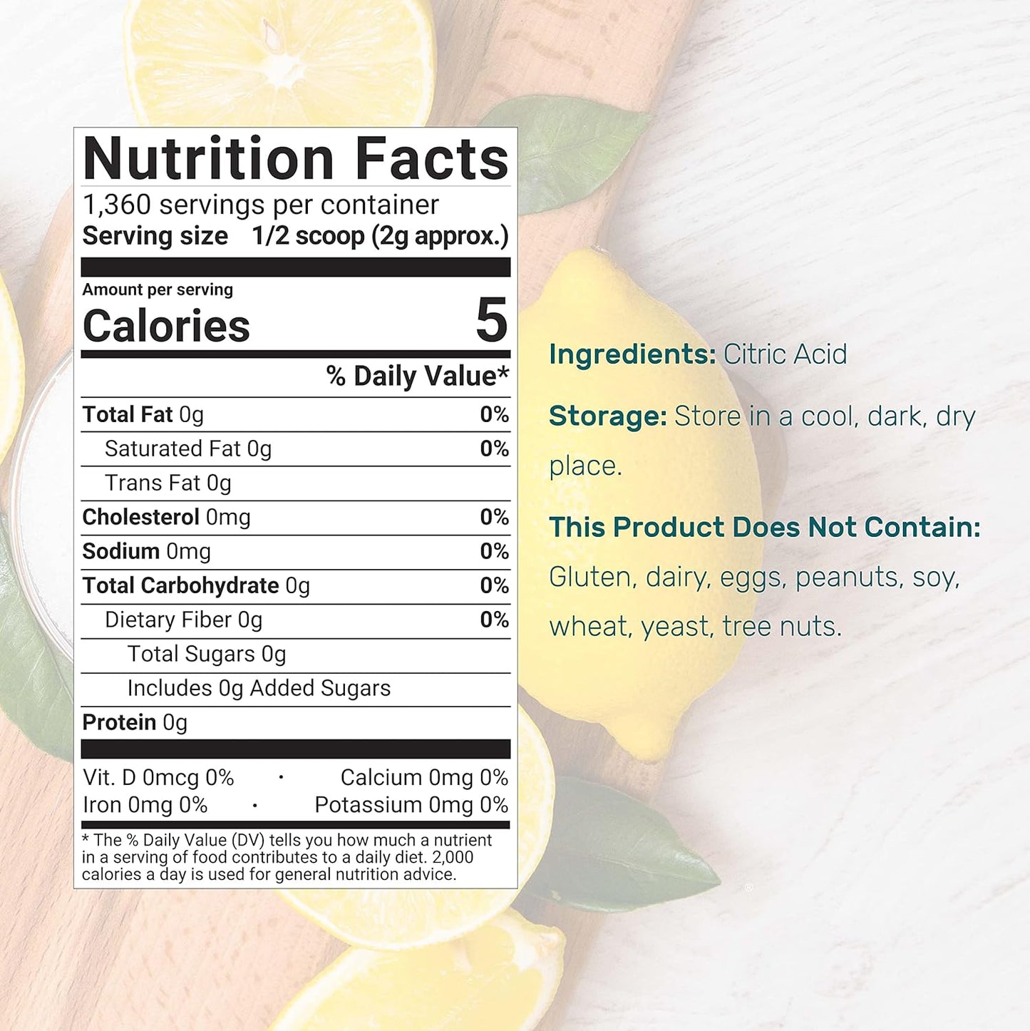 Citric Acid 6 Pounds | Fine Granular Powder, Food Grade, Bulk Supply – Potent Anhydrous Form – Versatile Flavor Enhancer, Preservative, Cleaning, & Homemade Bath Bombs – Additive Free, Non-GMO