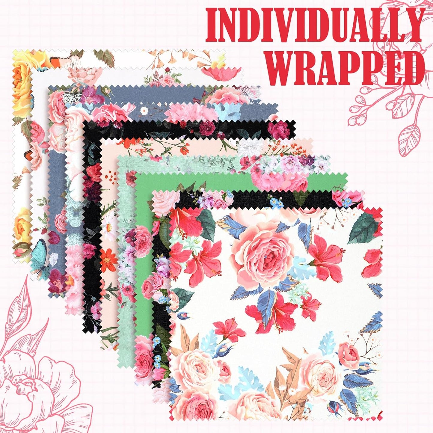 Sinmoe 20 Pcs Microfiber Cleaning Cloth Elegant Flower Design Microfiber Cloth Soft Multicolor Glasses Cleaner for Eyeglasses Camera Lens Cell Phone Screens Glasses, 6 x 6 Inches