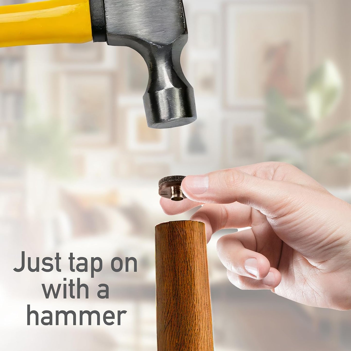 Nail-on, Heavy Duty Felt Pads for Wood Furniture and Hard Surfaces Value Pack (20 piece) - Walnut Brown, Round 1" in & 1.5" in