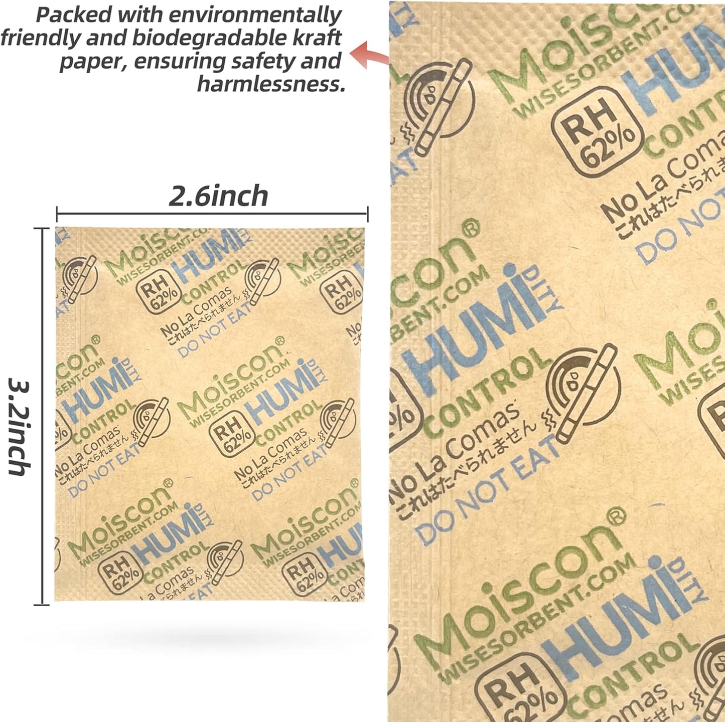 960 Pack 62% Size 8 Two-Way Humidity Control Packs, 8 Gram for Storing 1 oz, Moisture Control Packets Individually Wrapped