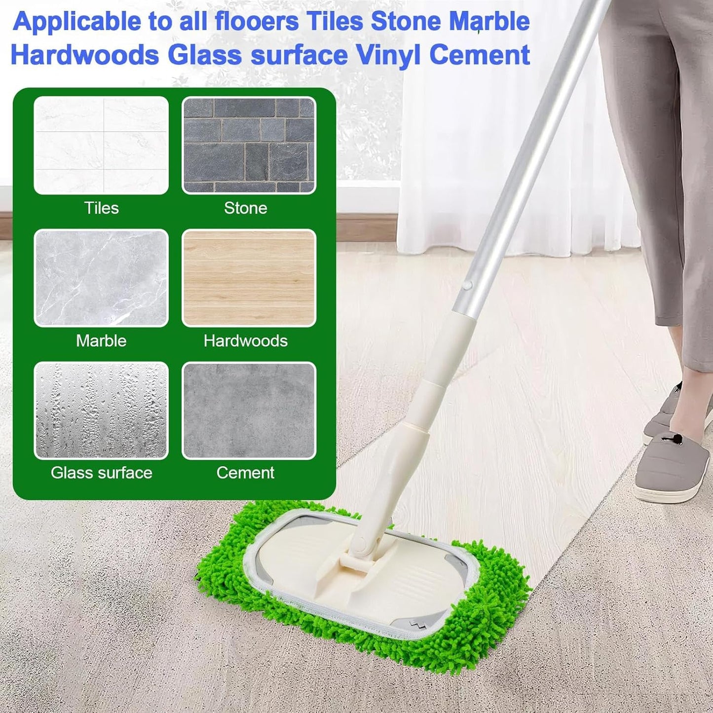 Reusable Dry Wet Mop Pads Refills for Swiffer Sweeper Mop Microfiber Replacement Sweeping Cloths Floor Cleaning Mopping Pad (5PCS)
