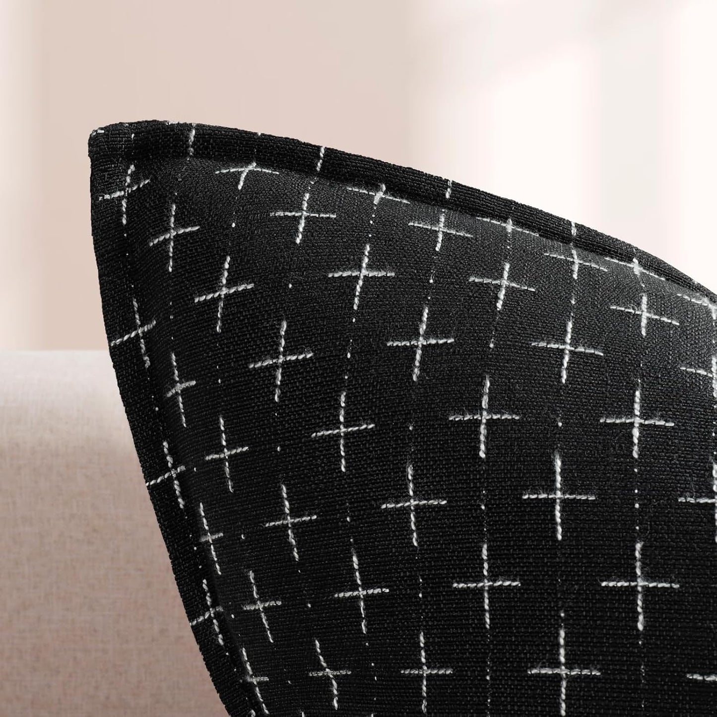 ZWJD Pillow Covers 26x26 Set of 2 Soft Polyester Textured Pillow Covers with Stylish Flange Edge Cozy Farmhouse Throw Pillows for Couch Bed Sofa Living Room