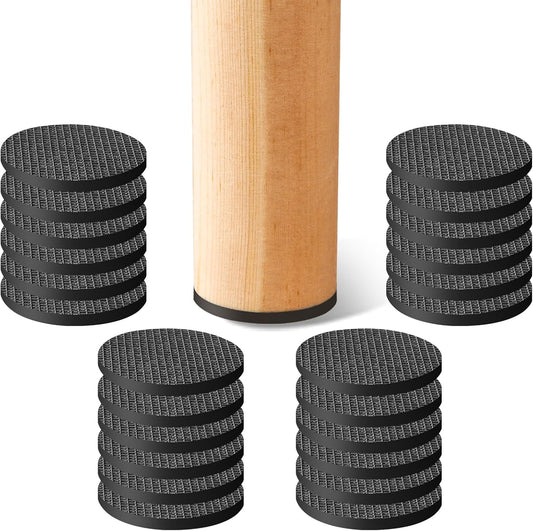 CHUNZEXI Non Slip Furniture Pads - 24 Premium Furniture Grippers Self Adhesive Rubber Furniture Feet, Anti Slide Furniture Hardwood Floor Protector for Keep Couch Stoppers (1 inch Round)
