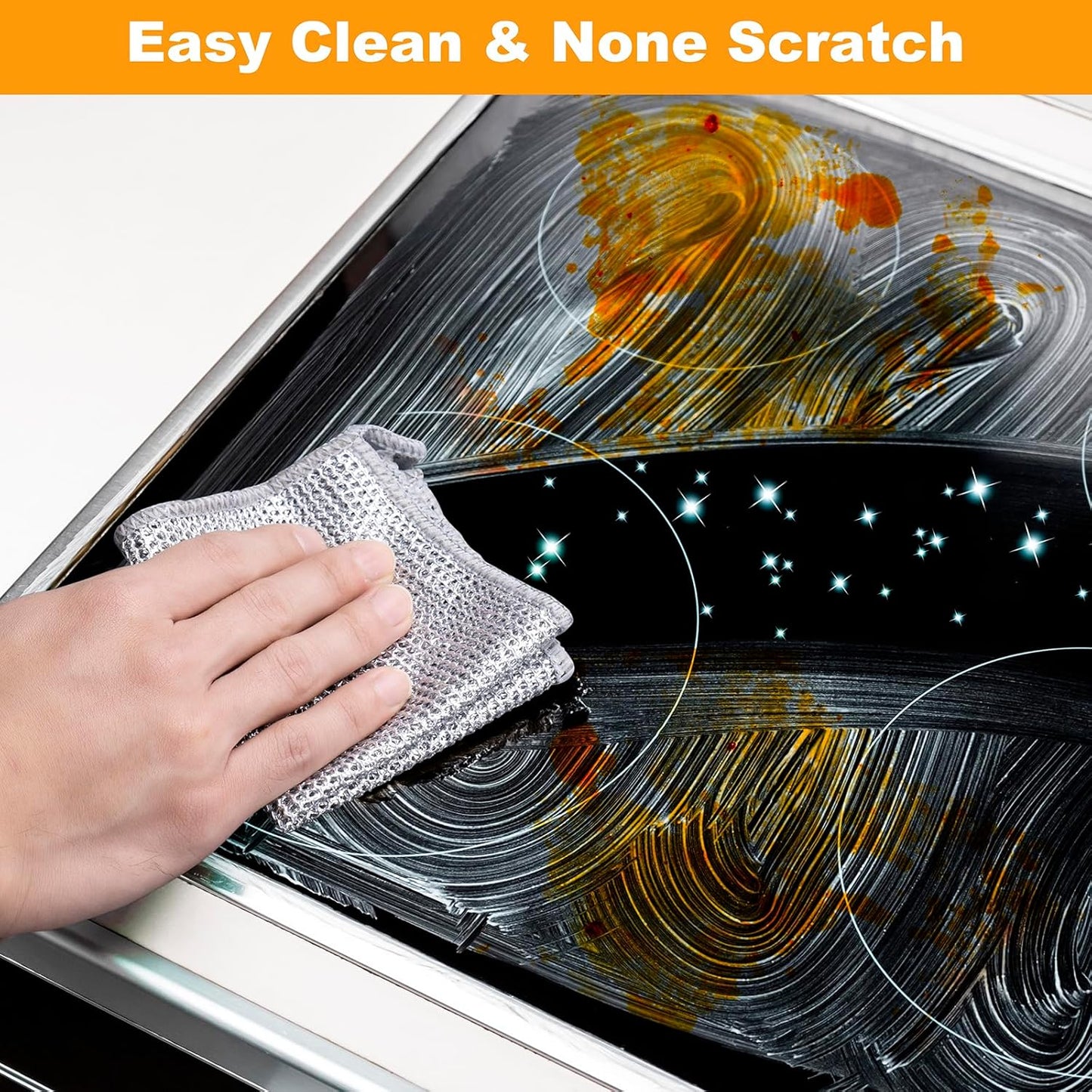 Non Scratch Wire Dishcloth, Multipurpose Wire Dishwashing Rag for Wet and Dry, Multifunctional Dish Rags for Washing Dishes Kitchen Cleaning