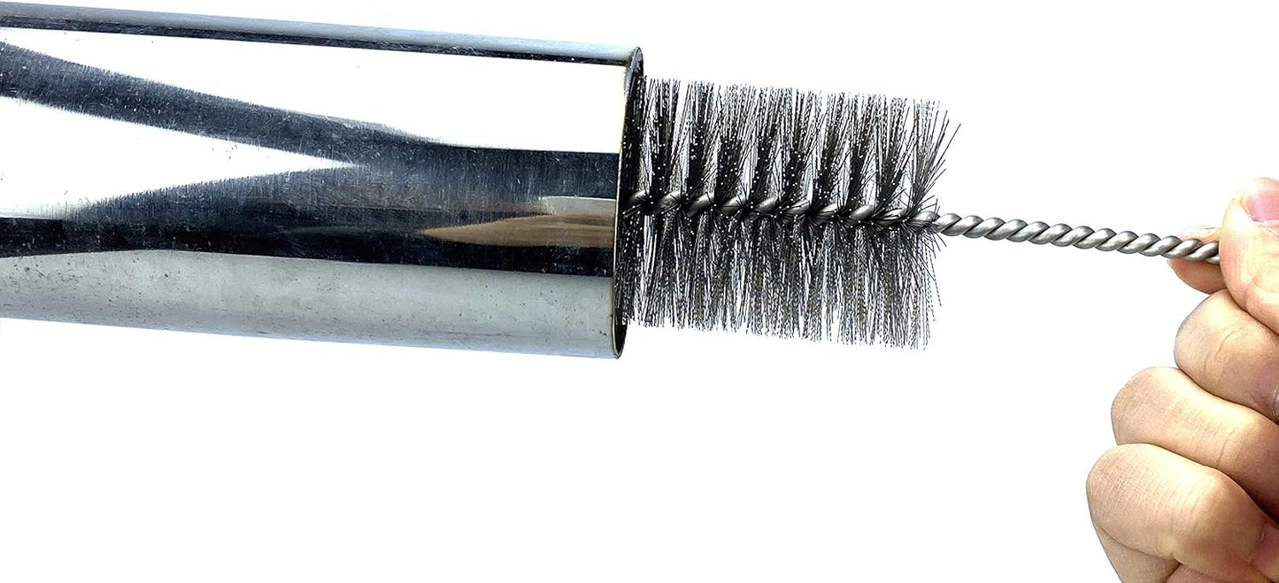 Pipe Cleaning Brush Set Stainless Steel Bristles, 8 Piece Variety Pack for Auto Parts, Bottles, Tubes, Etc.