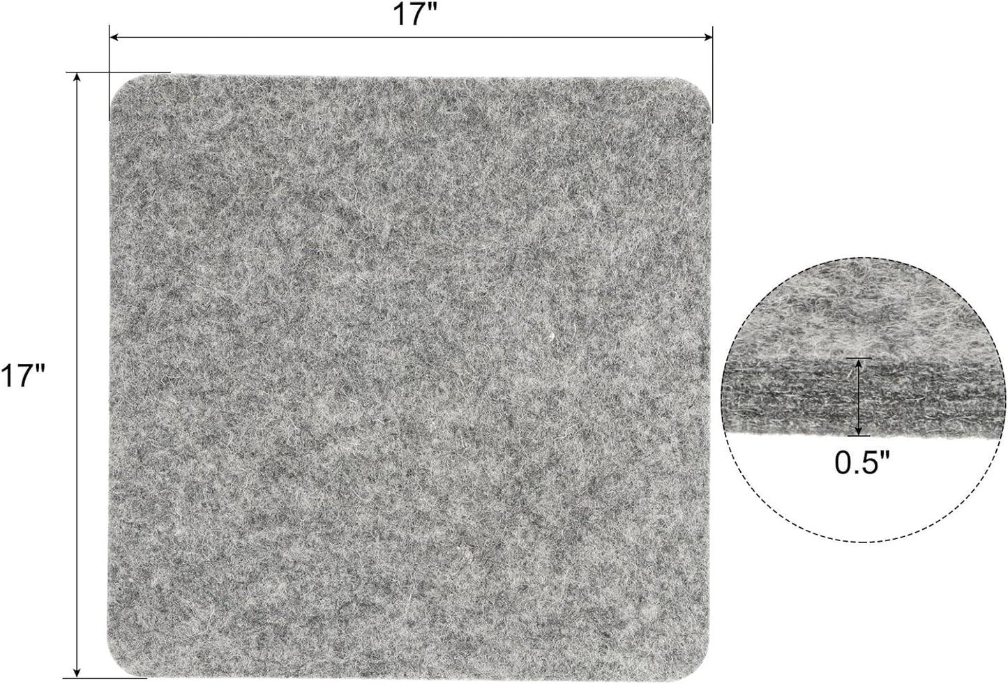 PATIKIL Wool Pressing Mat, 17" x 17" Wool Ironing Pad Blanket 0.5" Thickened Heat Resistant Quilting Ironing Pad for Quilters Sewing Craft, Grey