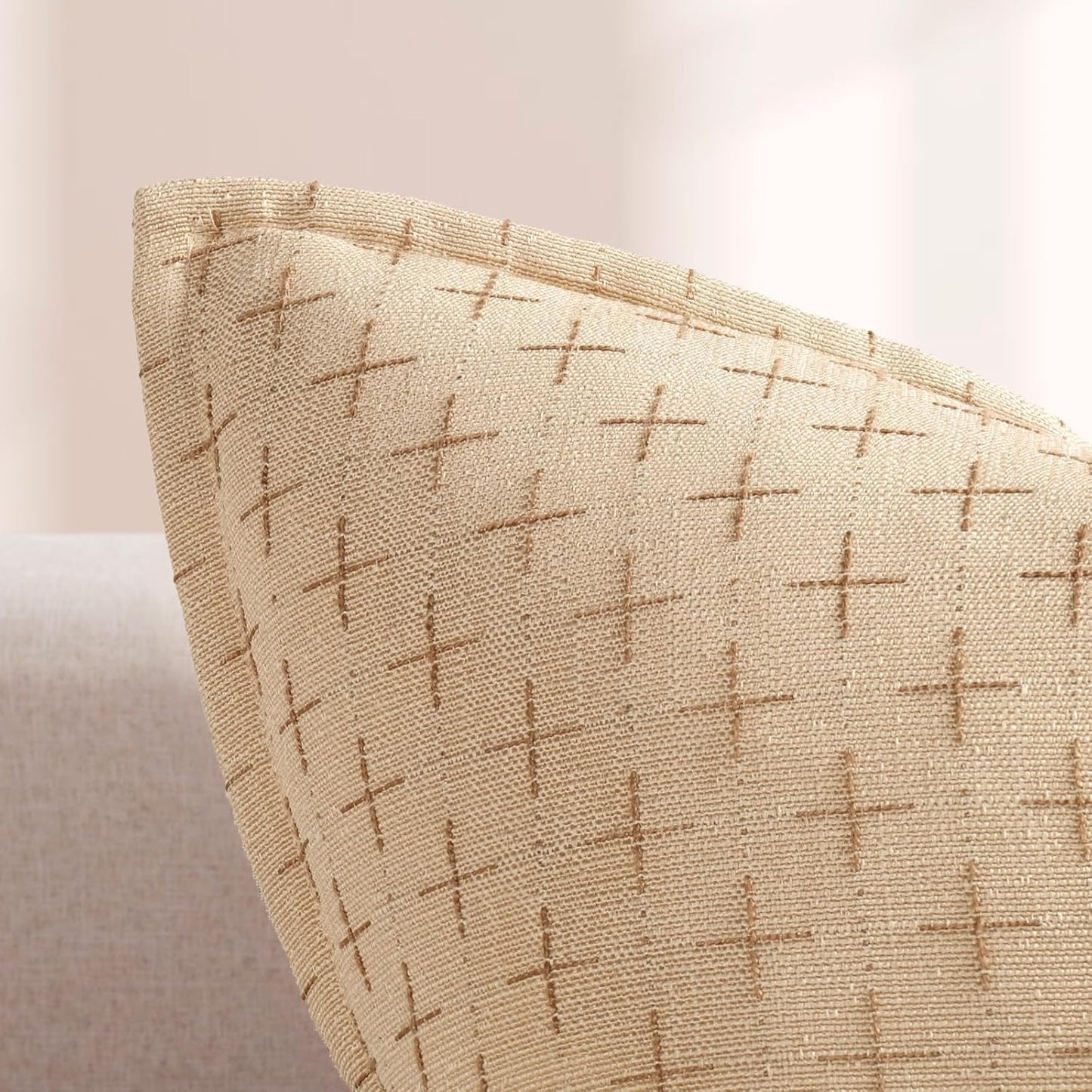 ZWJD 12x20 Pillow Covers Set of 2 Soft Polyester Textured Pillow Covers with Stylish Flange Edge Cozy Farmhouse Throw Pillows for Couch Bed Sofa Living Room