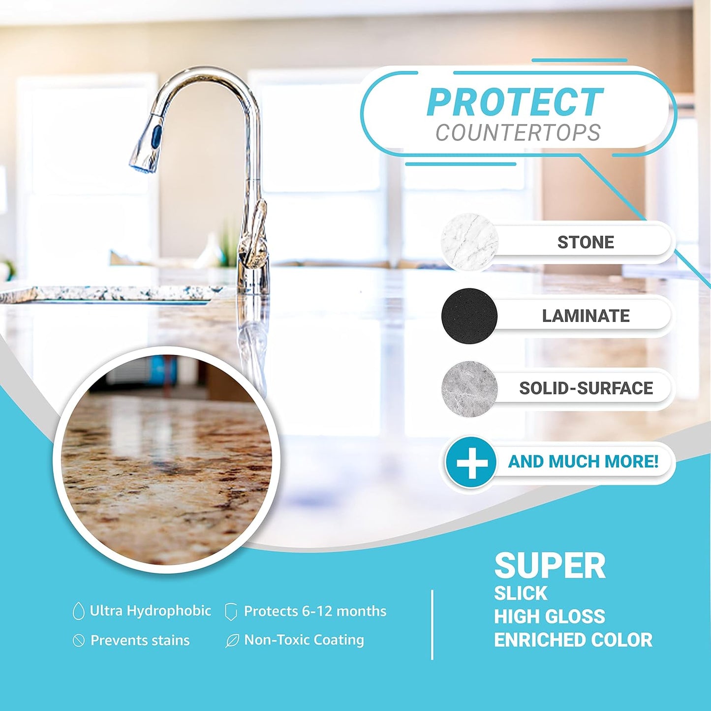 Lifeproof 2-Pack Ceramic Coating Spray Kit - Shine, Seal & Protect Kitchen & Bath Surfaces, Repels Stains & Grime
