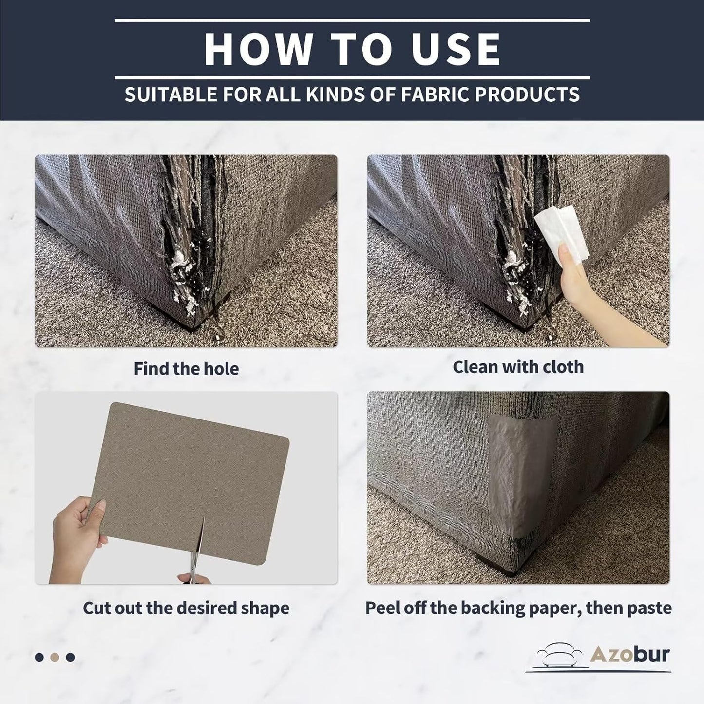 Azobur Velvet Patch,Self-Adhesive Rectangular Flannel Fabric Patch,Multicolor Available Anti Scratch Velvet 8X11 Inch Peel and Stick for Sofas, Automotive Interior, Handbags,and Pillow (Orange)