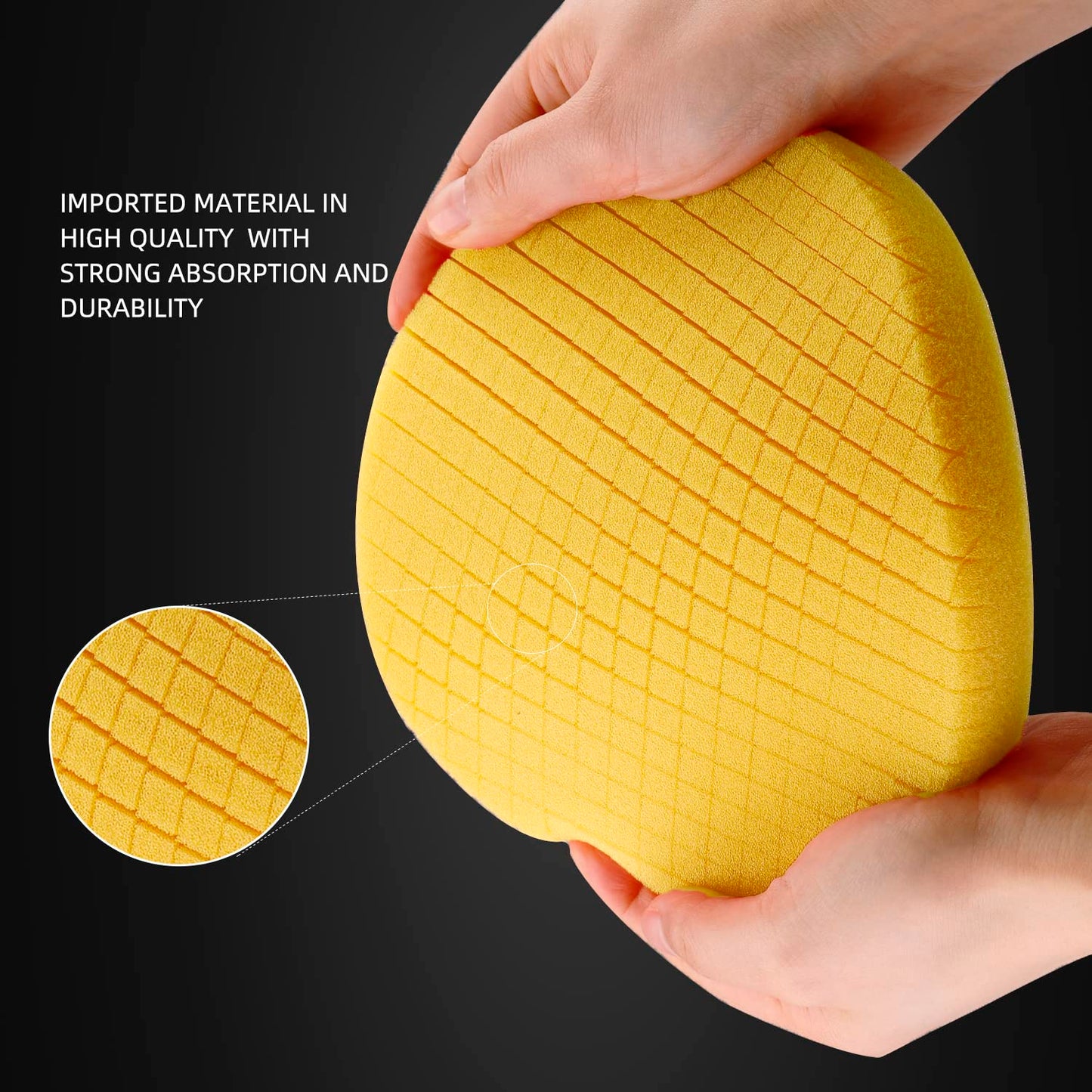 Yellow Medium Cut Pad, Buffing Polishing Pads, SPTA 3Pcs 6.5 Inch Face for 6 Inch 150mm Backing Plate Compound Buffing Sponge Pads For Car Buffer Polisher Compounding, Polishing and Waxing -X00224Y6B3