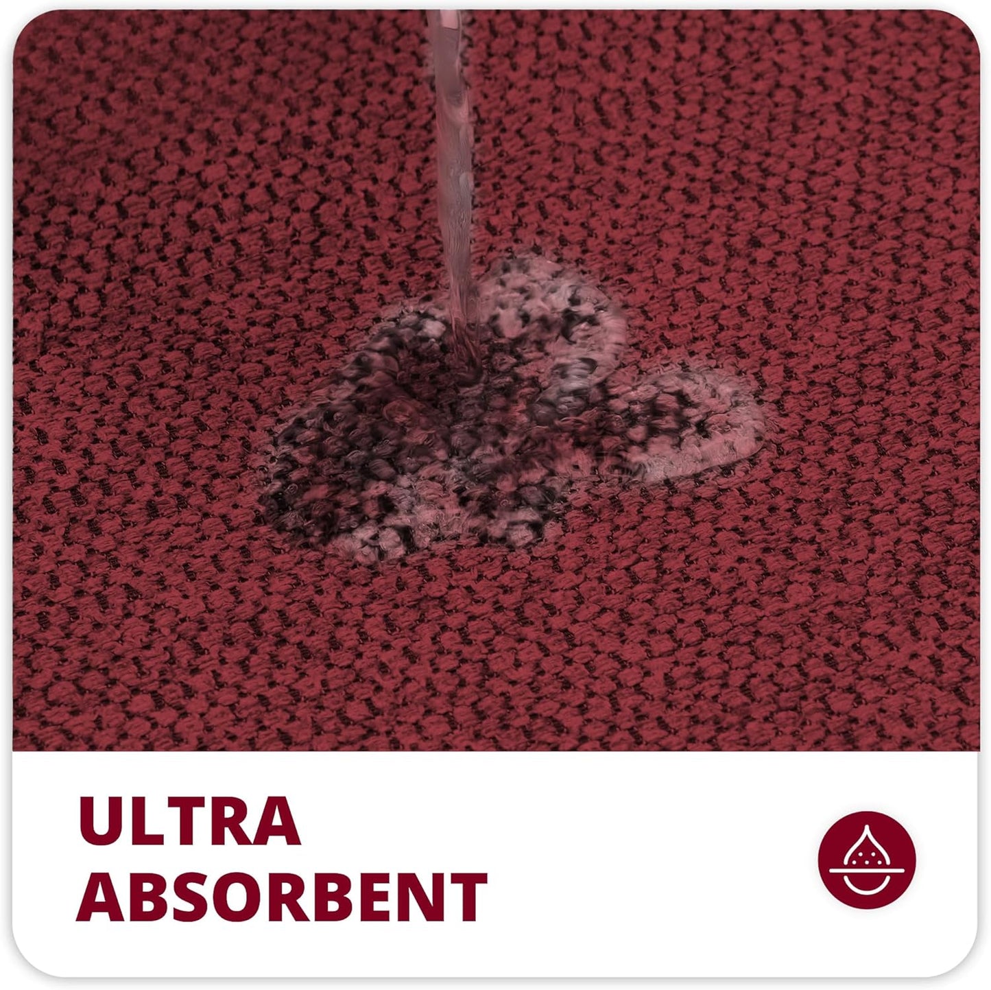 Bathroom Rugs Set 2 Pieces,Thin Bathroom Mats,Toilet Rugs,Quick Dry,Non-Slip,Machine Washable,Low Pile,Absorbent Bath Mats,Shower,Sink,Home Decor Accessories.Red,1'5"x2'3"+1'8"x2" U Shape