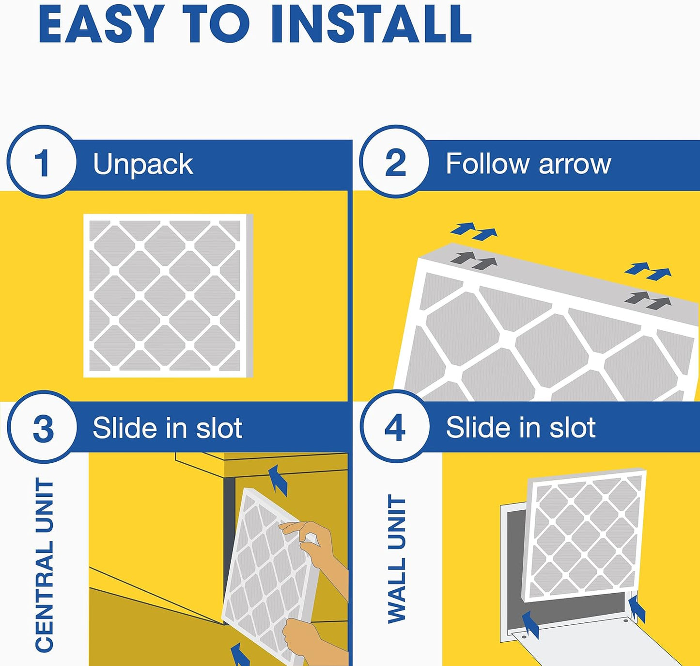 Aerostar 21.5x21.5x1 MERV 8-6 Count - High Efficiency Pleated HVAC, Furnace & Air Conditioner Filters - Removes Dust, Lint, Mold & Allergy-Causing Pollen