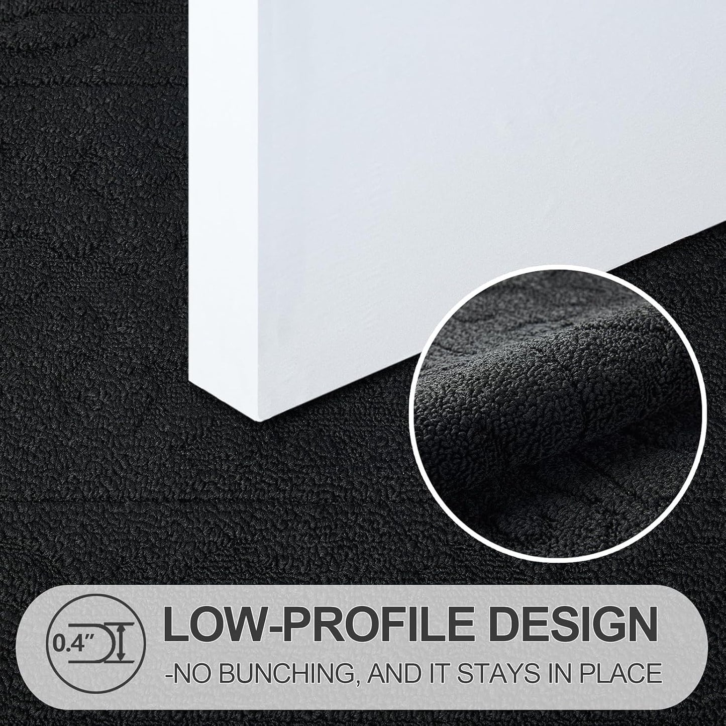 FONEYI Indoor Door Mat 32" x 40", Dirt Trapper Door Mats Non-Slip Entryway Rugs Washable, Absorbent Resist Dirt Welcome Mat, Low Profile Inside Floor Mats for Front Back Door and Entryway, Black