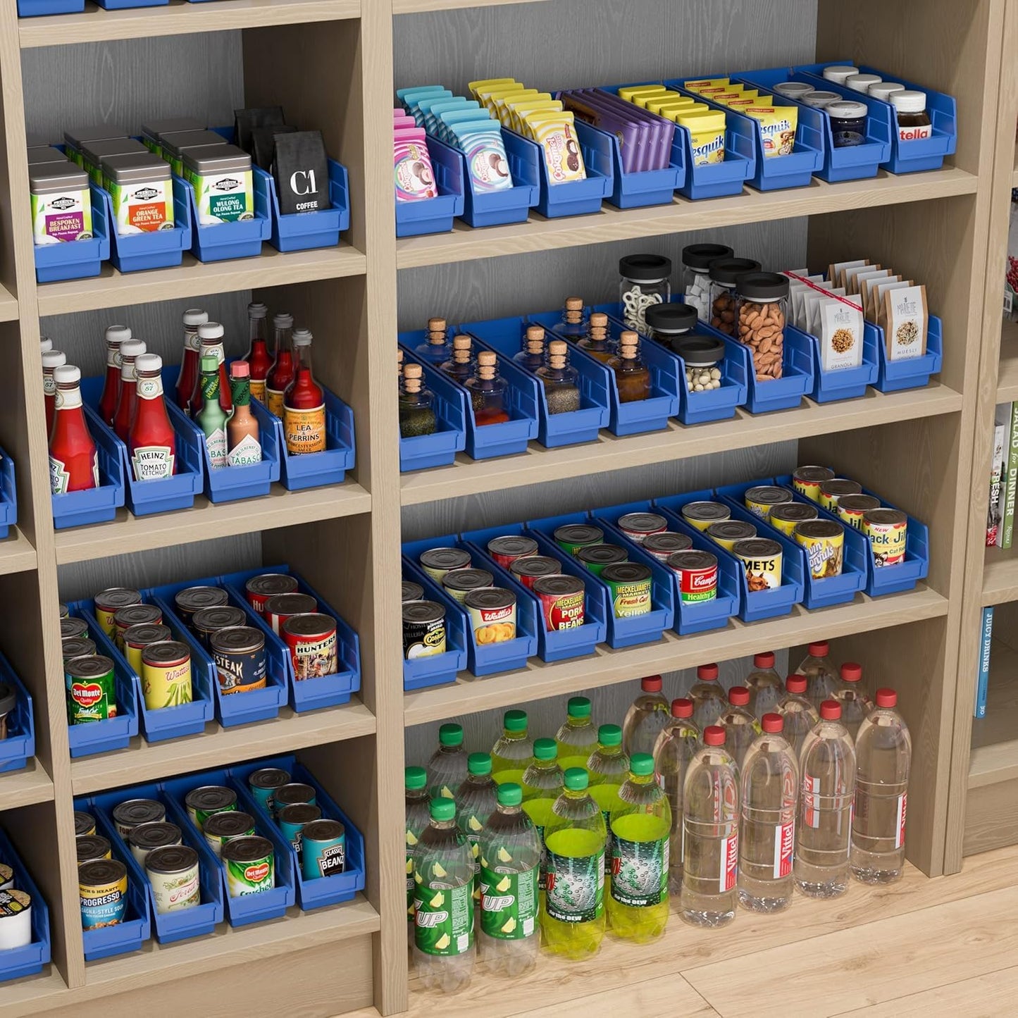 Akro-Mils 30120 Plastic Shelf Bins, Heavy Duty Storage Bins for Garage, Closet, and Drawer Organization, 12-Inch x 4-Inch x 4-Inch, Clear, 24-Pack