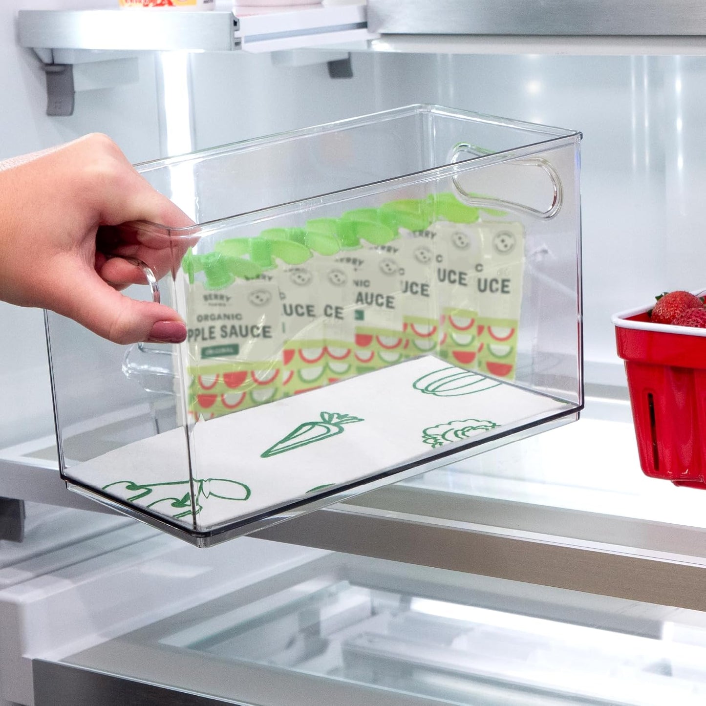 Refrigerator Liners, Shelf Liner, Absorbent Fridge Liners, 12 Inch x 24 Inch, Veggie Print, 3 Pack