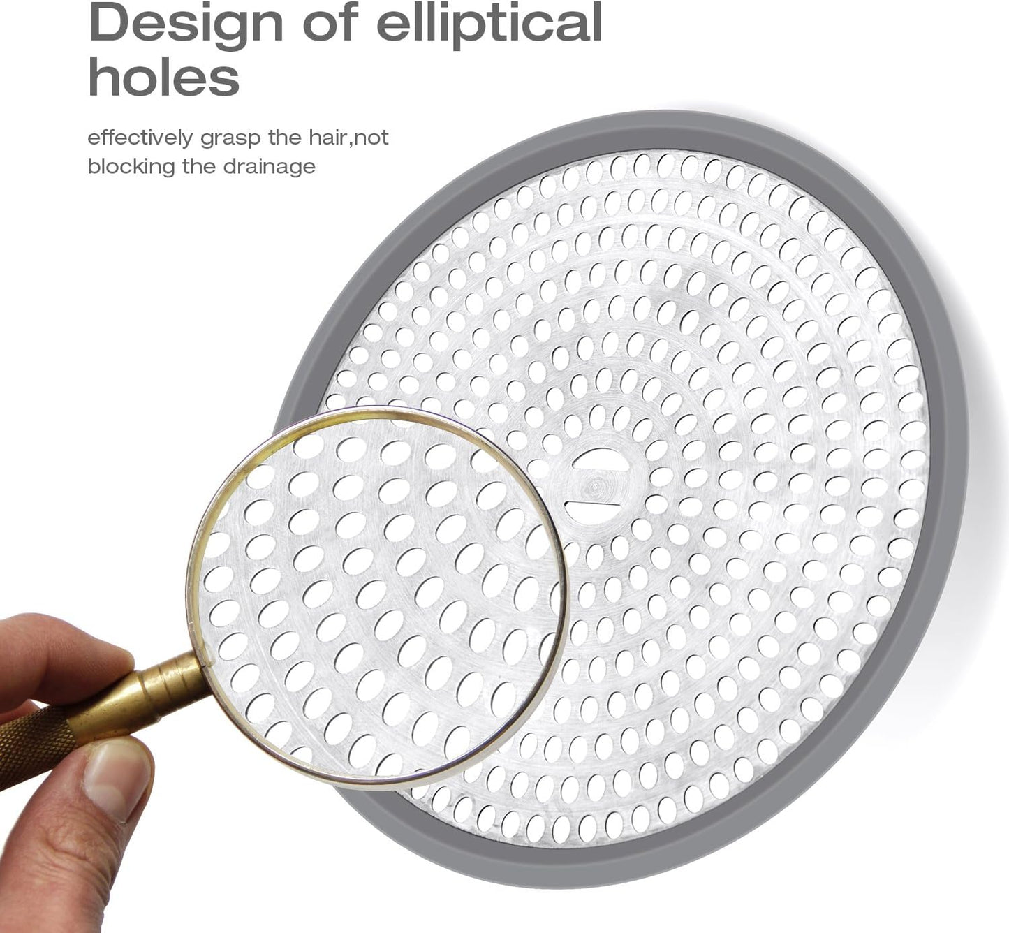 LEKEYE Shower Drain Hair Catcher/Strainer/Stainless Steel and Silicone