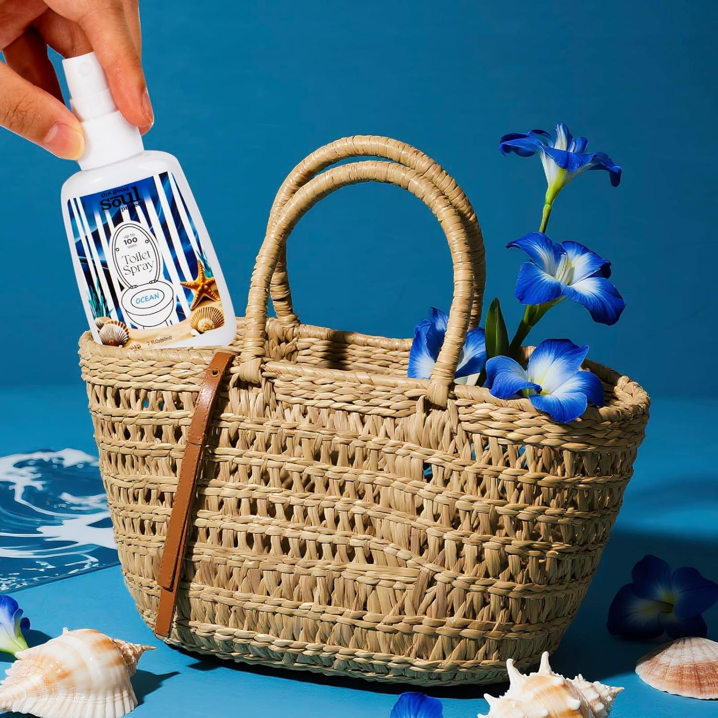 Toilet Spray, Ocean Scent, Eliminates Bathroom & Toilet Odors, Travel Size Air Freshener Spray, 2 Fl.Oz(2 Pack)