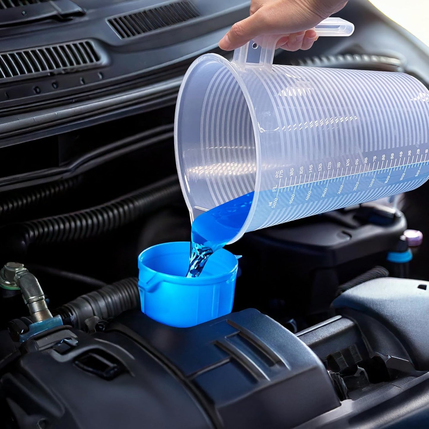 Amazing Abby - Michelle - 128-Ounce (1-Gallon, 4-Quart) Unbreakable Plastic Measuring Pitcher (2-Pack), Measuring Jug with Conversion Chart, Food-Grade, Dishwasher-Safe, Great for Kitchen, Lawn, Pool