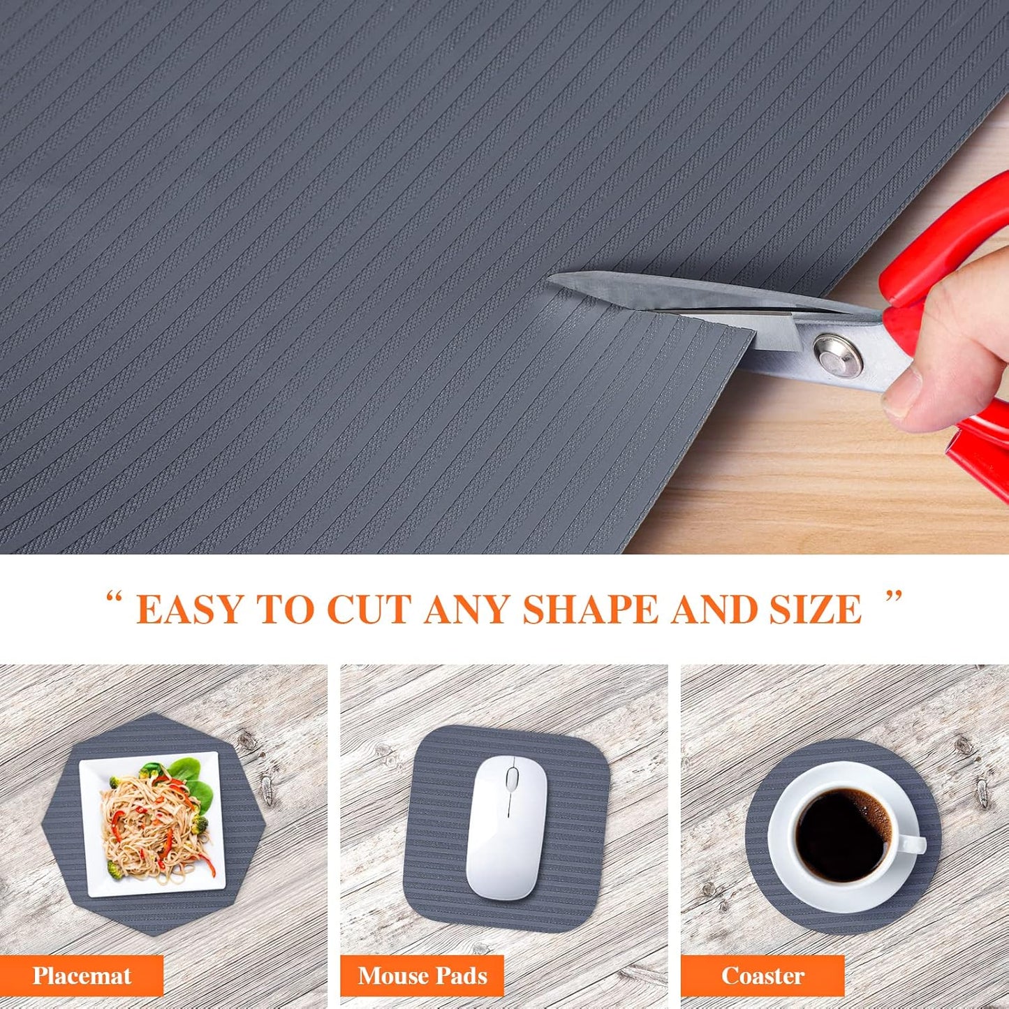 Shelf Liners for Kitchen Cabinets, Non-Adhesive, 17.5 Inch x 30Ft, Non-Slip Kitchen Drawer Liner, Waterproof Durable Cabinet Liners for Shelves, Pantry, Dark Gray