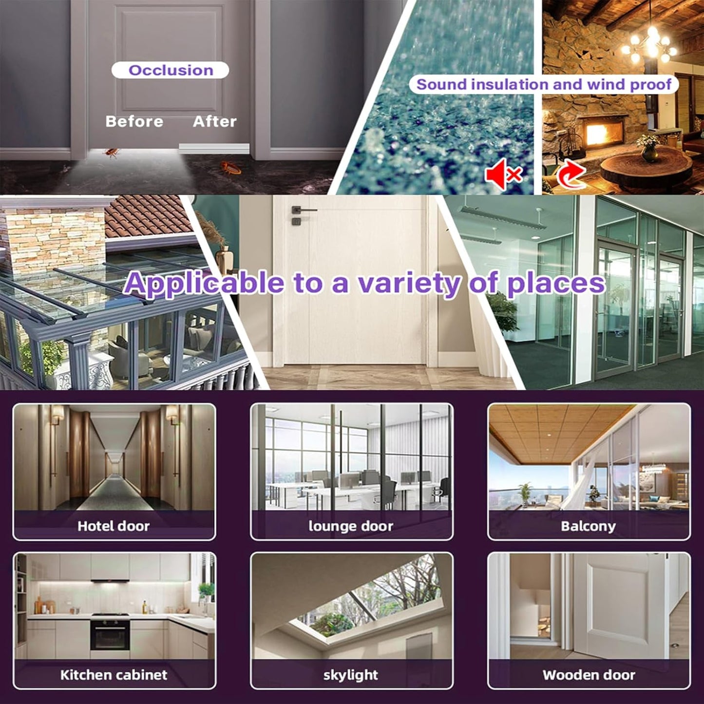 Weather Stripping Door Seal Strip for Gaps, Silicone Draft Stopper Adhesive Tape for Sliding Doors, Windows, Shower Glass, Soundproof Seal for Home Insulation, 32.8ft Roll Brown