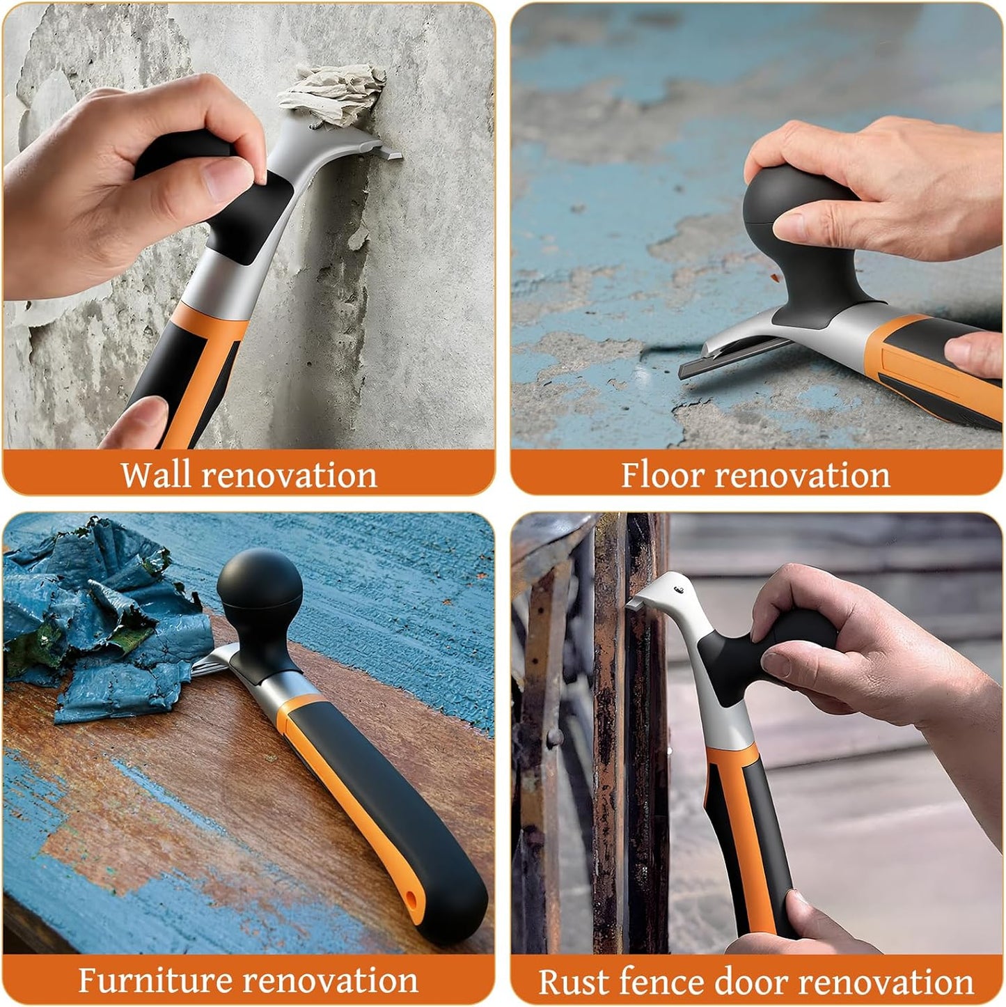 ‌Premium 2.5" Carbide Scraper Tool – Heavy Duty Paint, Glue, Varnish, Resin, Putty Remover for Wood, Metal, Tile, Concrete & More – Ergonomic Non-Slip Handle, Sharp Durable Blade