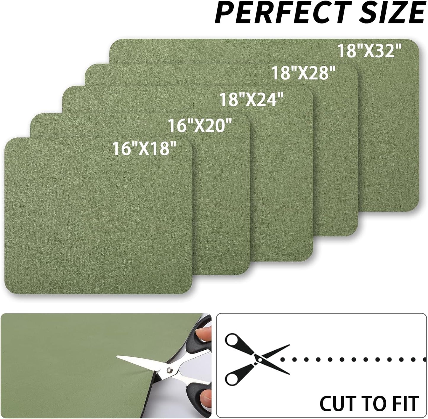 Dish Drying Mat for Kitchen Counter, Heat Resistant Drainer Mats with Non-slip Rubber Backed, Hide Stain Kitchen Super Absorbent Draining Mat, Easy to Clean Dish Rack Pad, Green 18"x28"