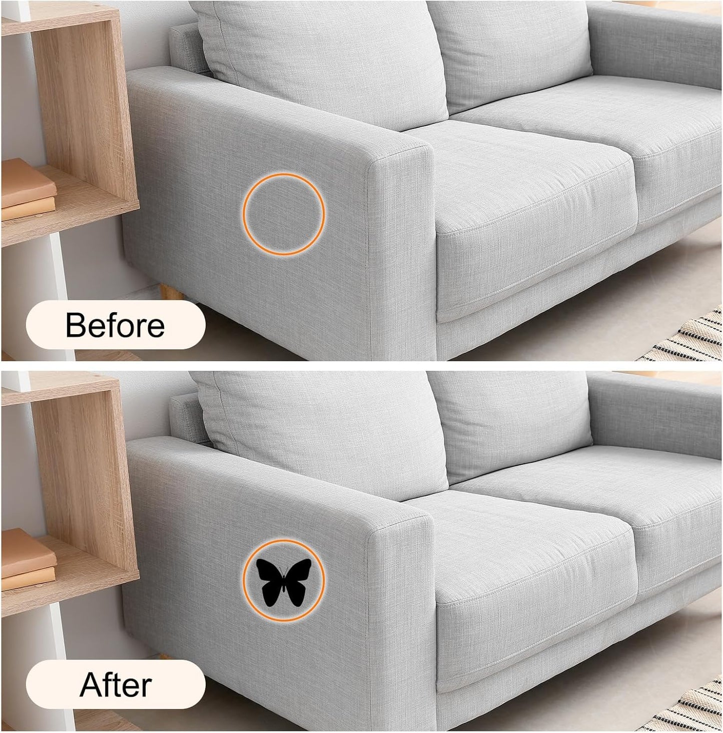 Repair Patches Repair Tape Self-Adhesive DIY Repair Patch Linen Gear Patch for Sofa, Furniture, Chair, Clothing,Tents,17x158 Inch,Black