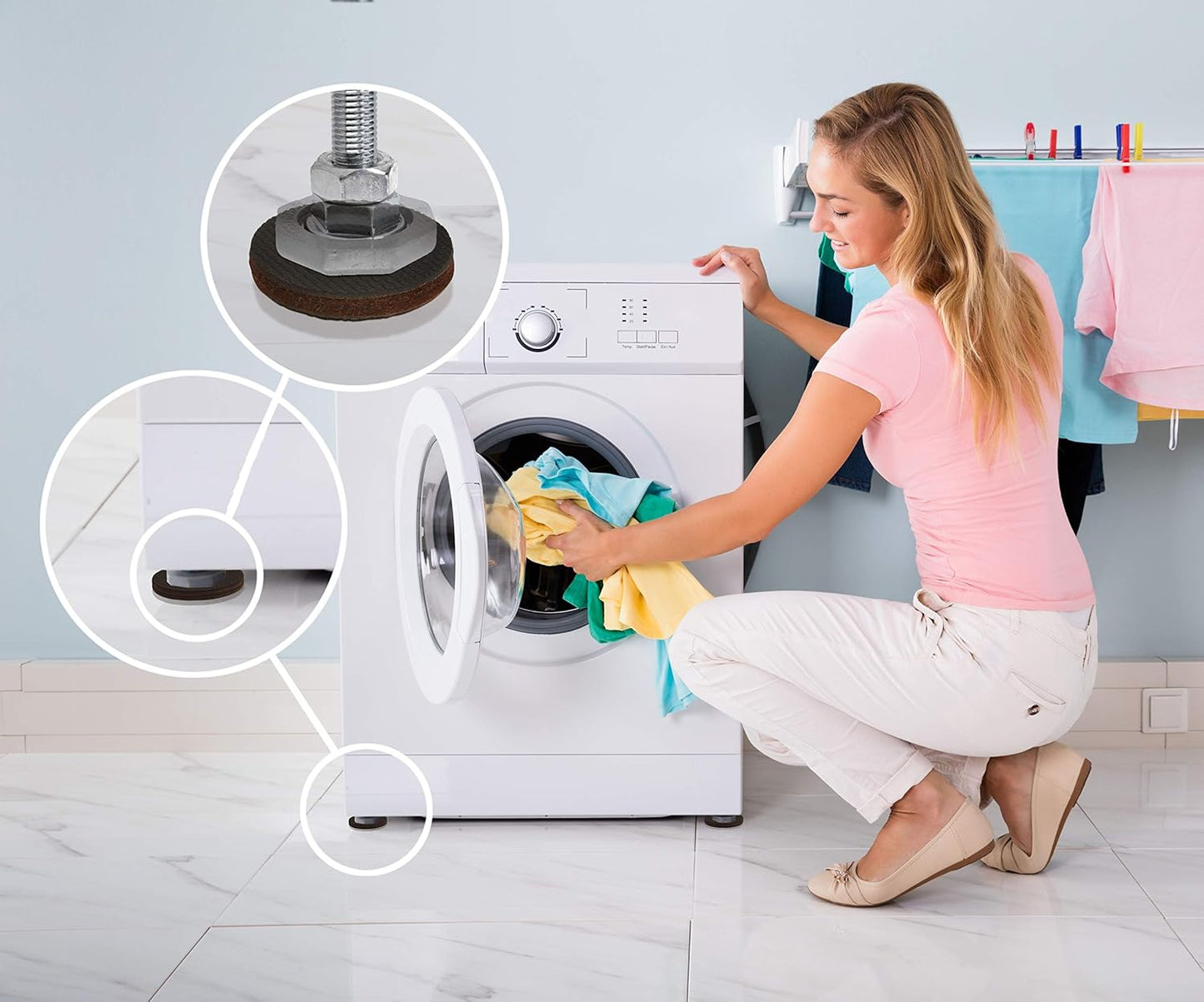 Slipstick GorillaPads CB144 Non Slip Furniture Pads/Grippers (Set of 8) Furniture Feet Floor Protectors, 2 Inch Round, Black