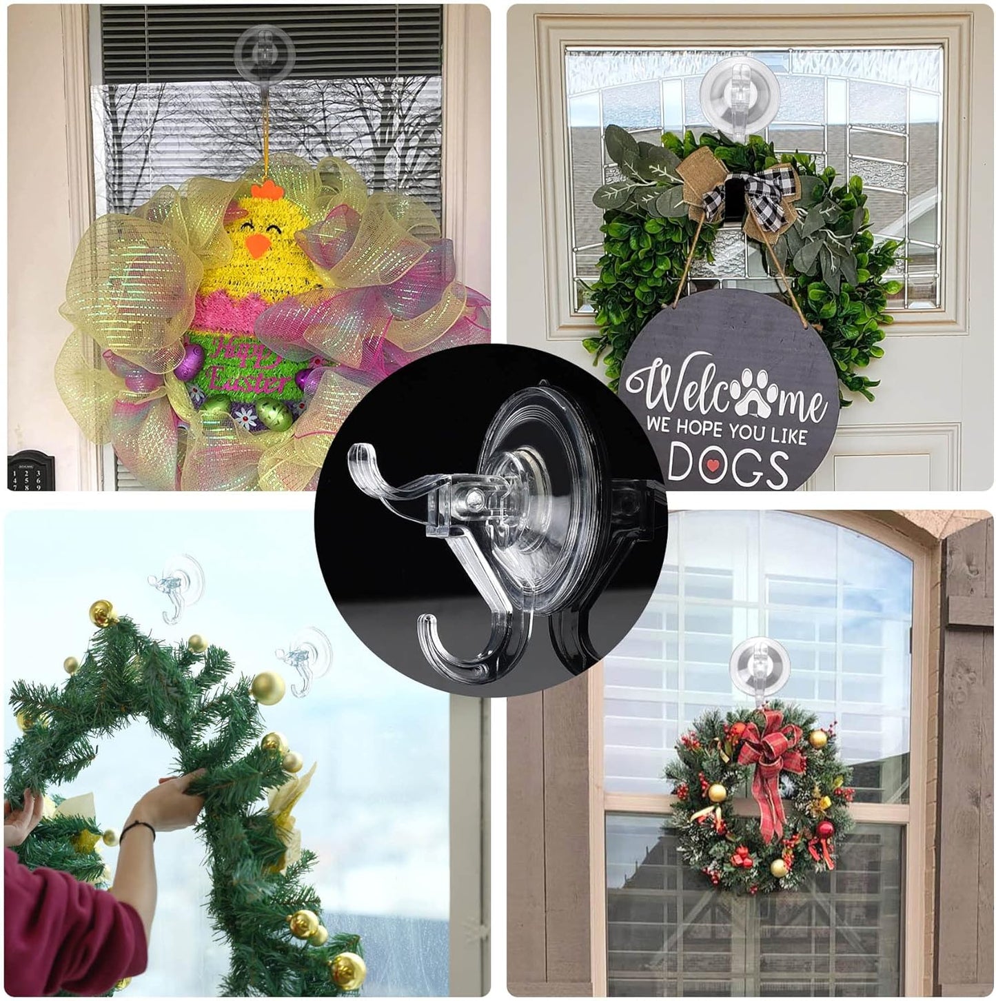 Antimbee Transparent Heavy Duty Suction Hooks, 5 Pack, Holds up to 11 lbs, Modern & Simple Design, Reusable & Removable, Ideal for Bathroom, Kitchen, Glass, Metal, Plastic Surfaces