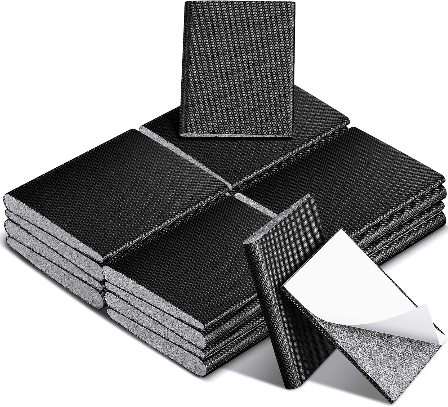 Zonon 16 Pieces Door Corner Seal Weatherstripping Exterior Door Frame Seal Draft Stopper Adhesive Corner Pads for Weather Stripping and Draft Protection (Black)