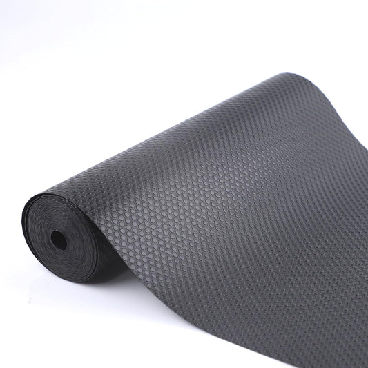 Shelf Liner Non-Slip 10 Inch Wide X 20 Ft Kitchen Cabinet Drawer Liners Waterproof & Oil-Proof Drawer Liners for Cupboard Pantry Non Adhesive Refrigerator Shelf Liner Strong Grip Cabinet Mat (Black)