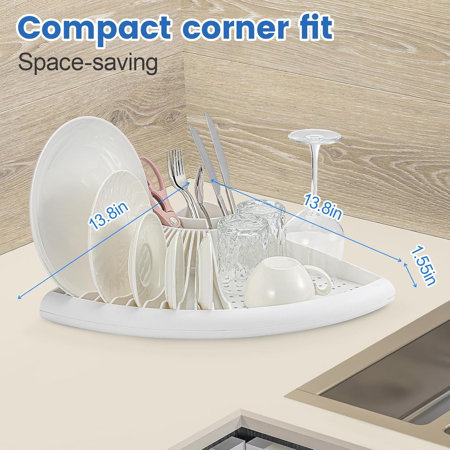 Dish Drying Rack - Plastic Corner Kitchen Dish Drying Rack,Multipurpose Sink Counter Storage Rack for Household