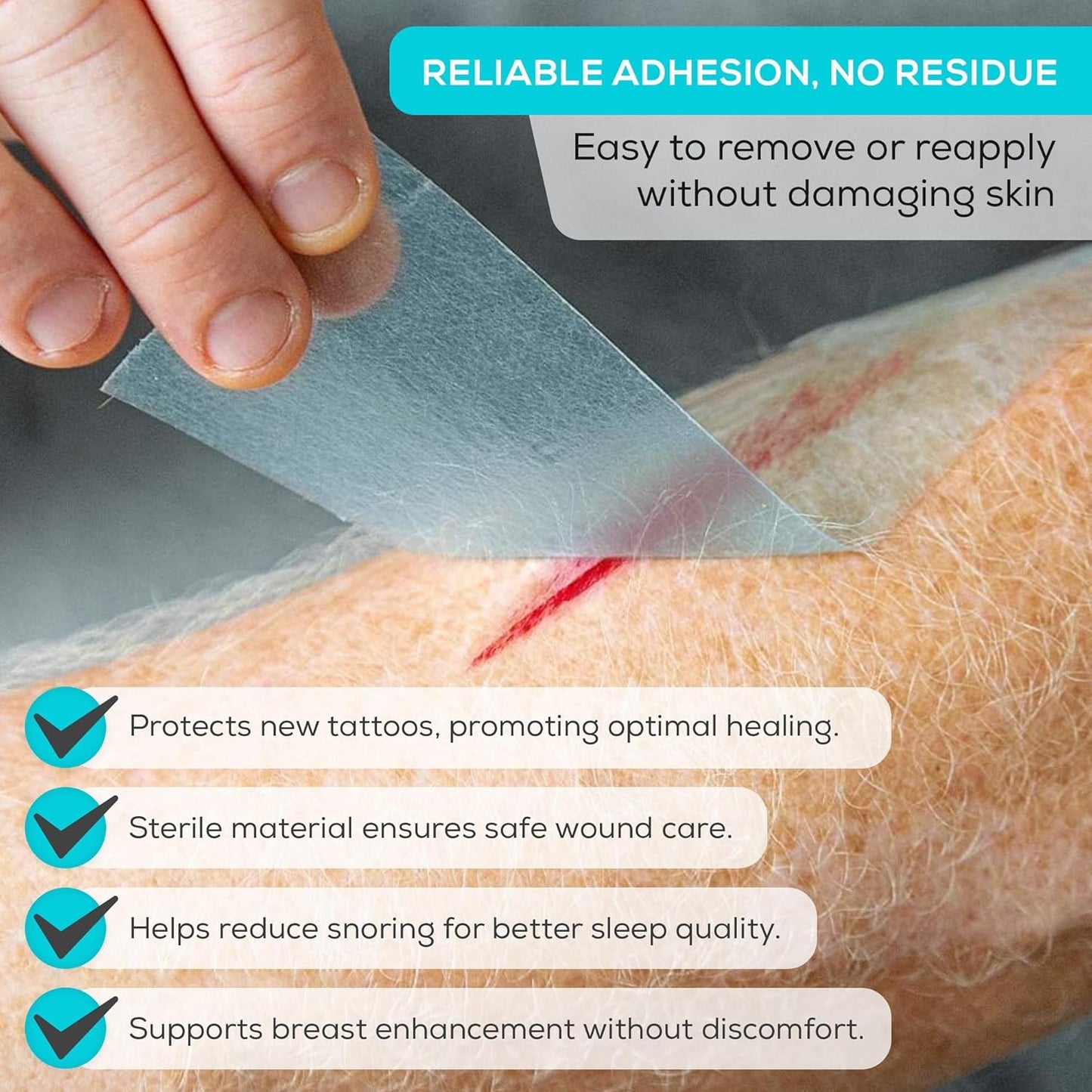 Medvance Cuttable Soft Silicone Tape - Waterproof Breathable Tape for All Skin Types - Easy Apply Non Stick Tape for Wounds - Adhesive Silicone Bandages for Blisters (3 Pack, 4.5 Feet Rolls)