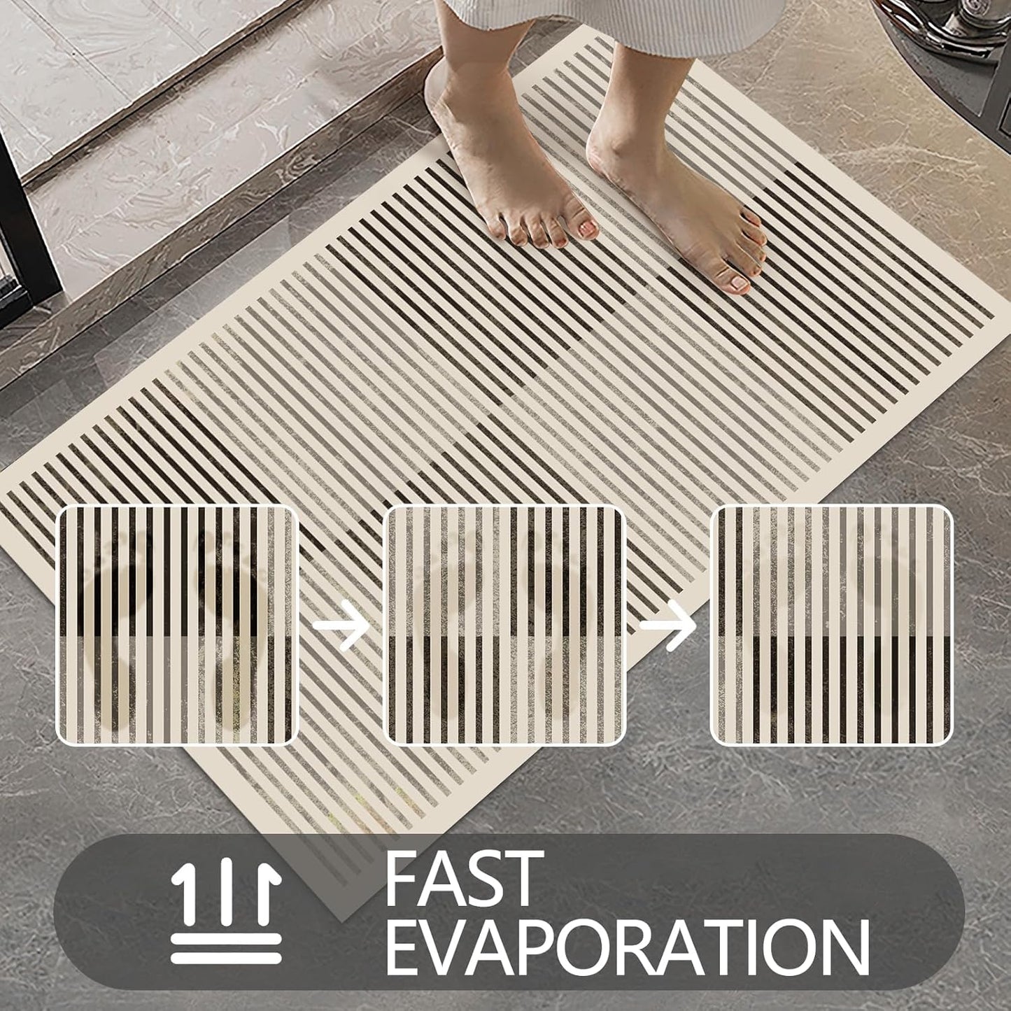 Ultra Thin Door Mat Indoor Entrance, 1/10 in Thin Door Mats for Inside Entry, Non-Slip Rubber Backing Washable Doormat, Fade Resistant, Absorbent, Low Profile Dirt Trapper, 35"X24"