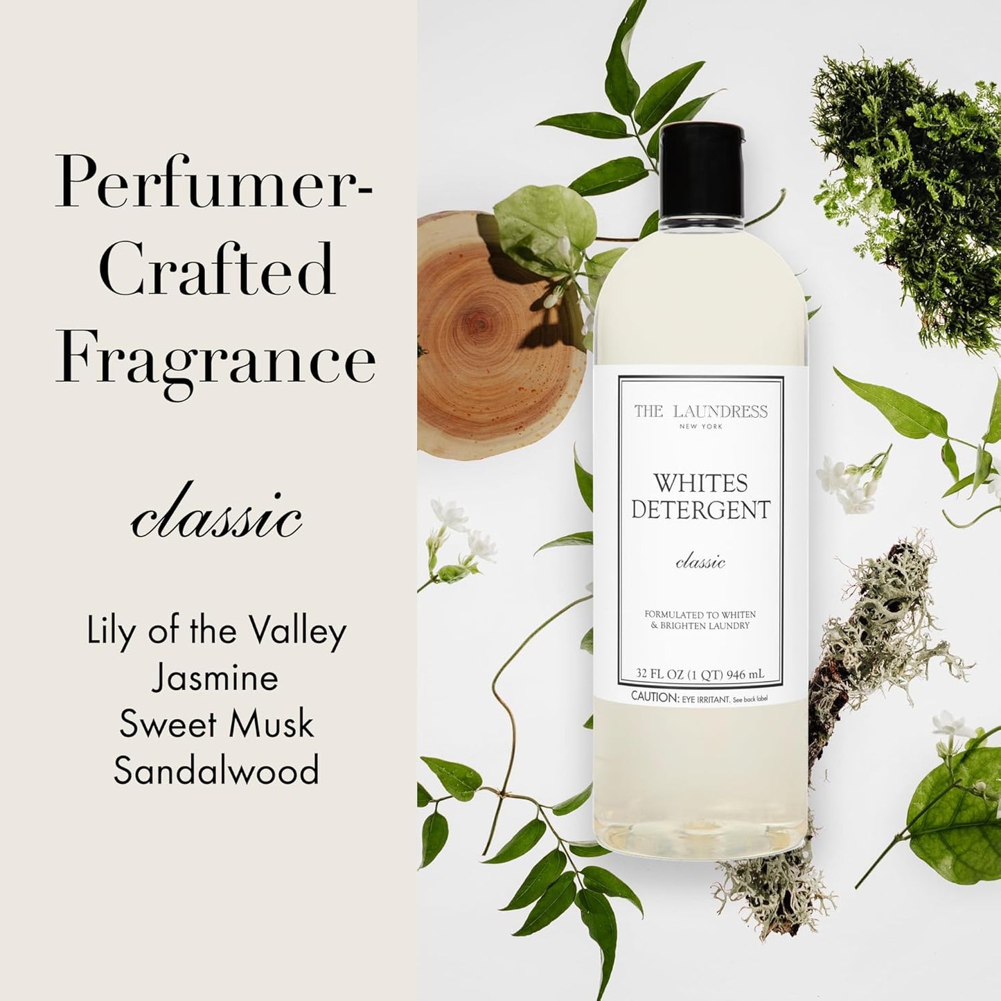 The Laundress Whites Detergent, Concentrated Laundry Detergent Liquid, Whiten & Brighten Clothes, Tough on Stains, Classic Scent, 32 oz.