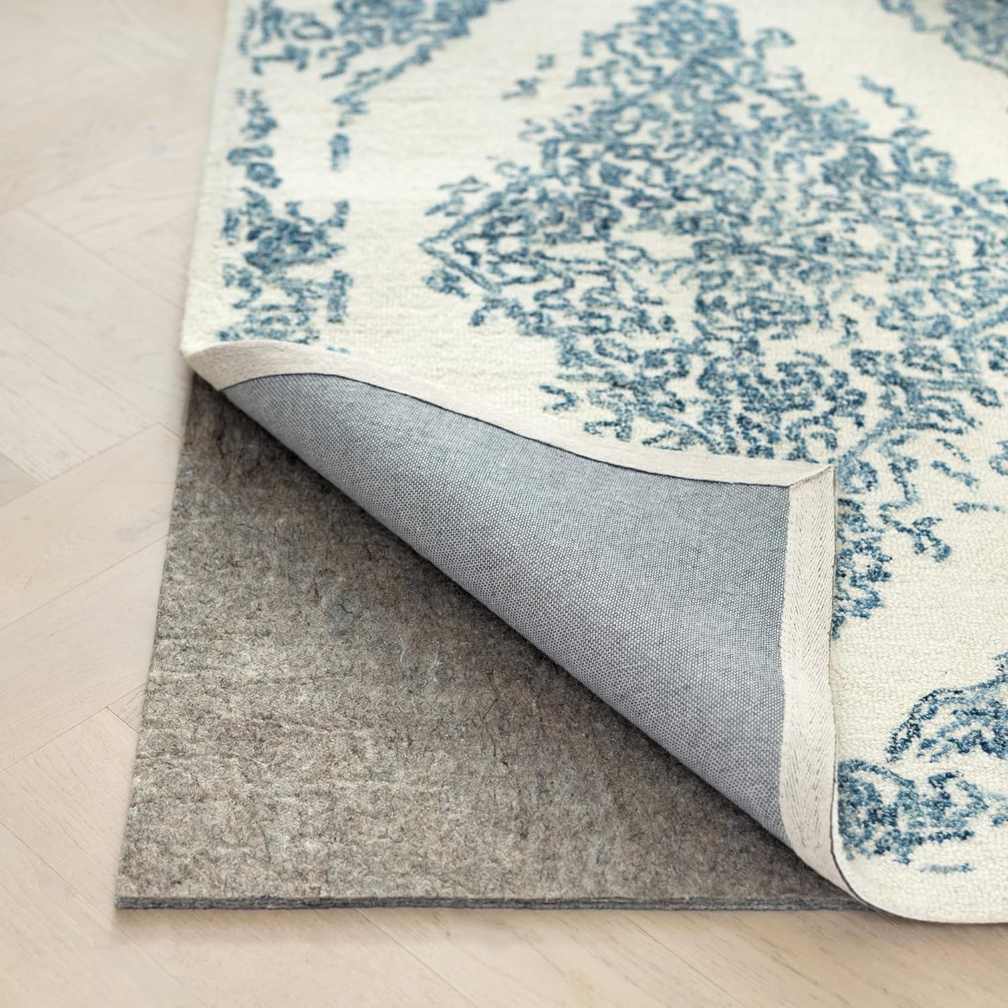 RUGPADUSA - Dual Surface - 2'x8' - 3/8" Thick - Felt + Rubber - Enhanced Non-Slip Rug Pad - Adds Comfort and Protection - for Hard Surface Floors