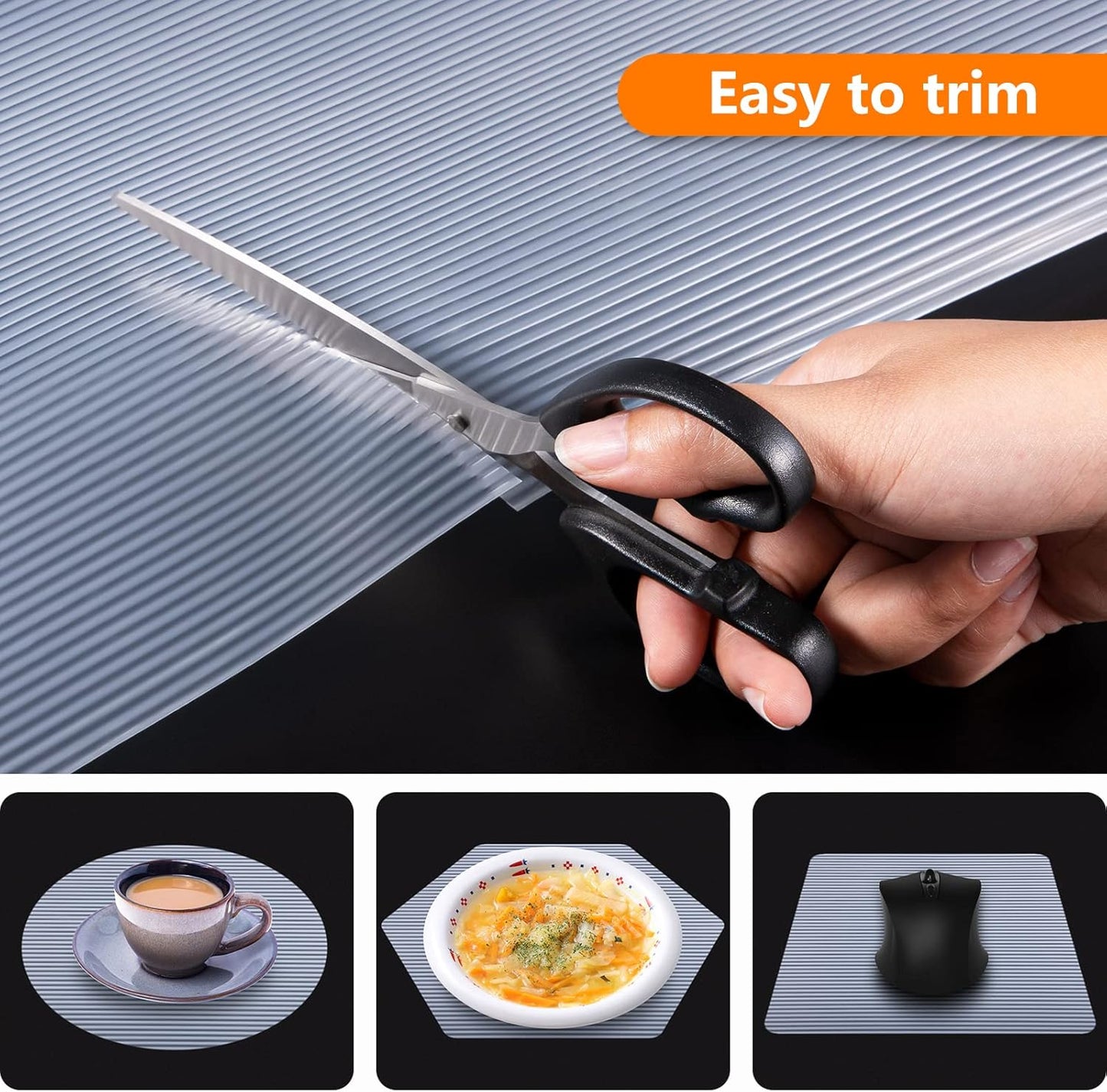 Shelf Liners for Kitchen Cabinets Non Adhesive Drawer Liner EVA Material Cupboard Mat Waterproof Refrigerator Mats Washable Fridge Liner for Cupboard and Desks Clear Shelf Liner 17.3 x 236.2 Inches