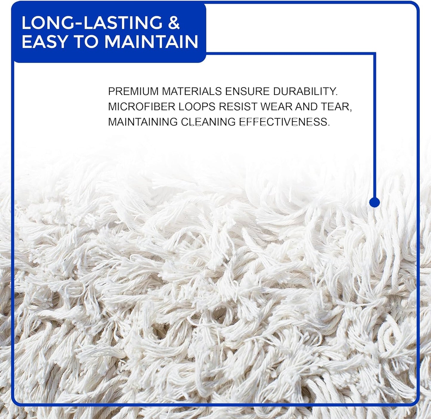 Nine Forty 48" Premium Cotton Dust Mop Kit - Heavy Duty Mop Head with Handle for Industrial, Commercial, and Residential Cleaning - Dry Floor Duster for Hardwood Surfaces - White